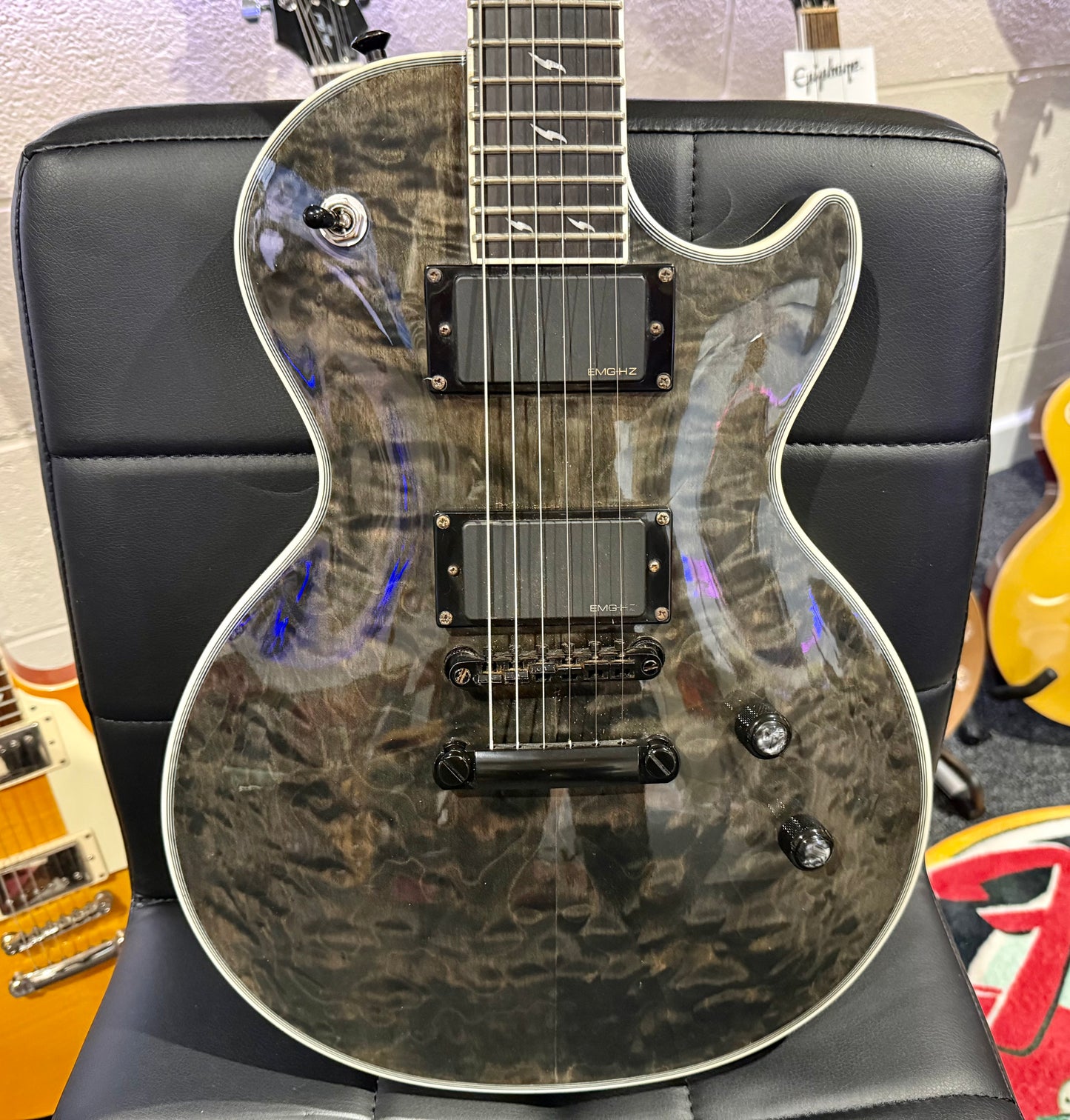 🔥2008🔥 Epiphone Les Paul Custom Prophecy EX~ Midnight Ebony~ EMG’s + Case!