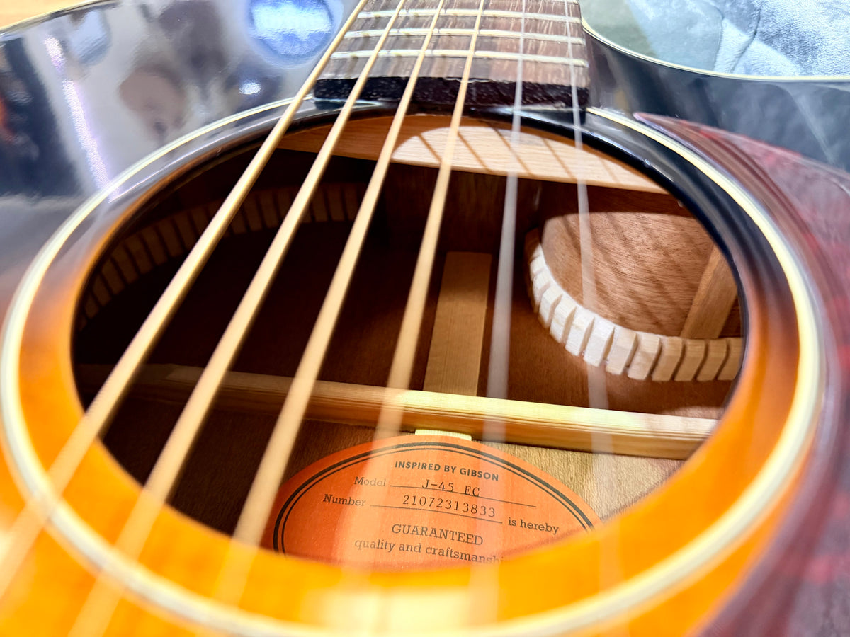 Epiphone Inspired by Gibson J-45 Cutaway Electro-Acoustic~ Hiscox Case~ Sunburst