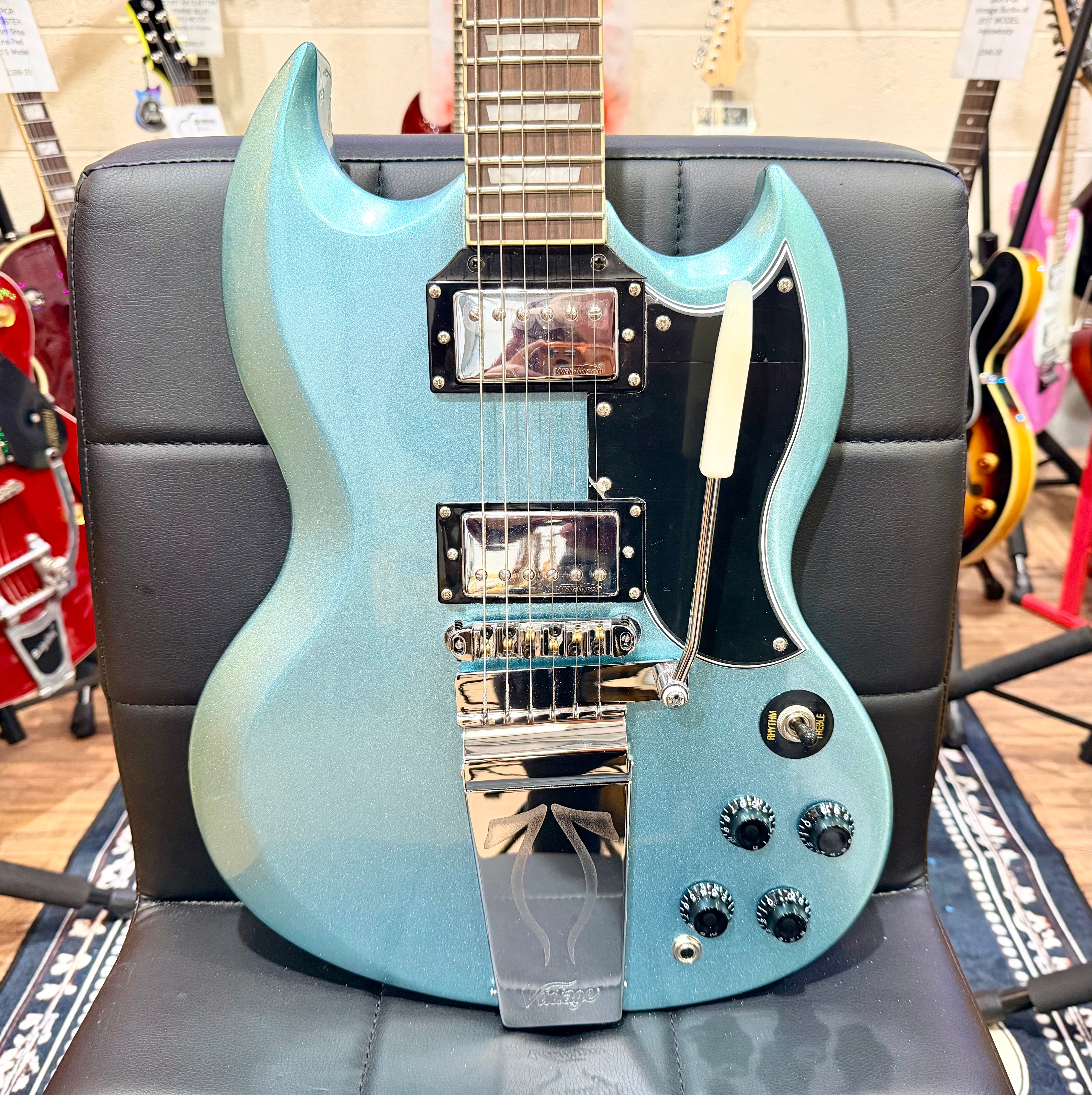 ⚡️B-STOCK⚡️ Vintage VS6 ReIssued~ Vibrola Tailpiece~ Gun Hill Blue SG ~ Tremolo!
