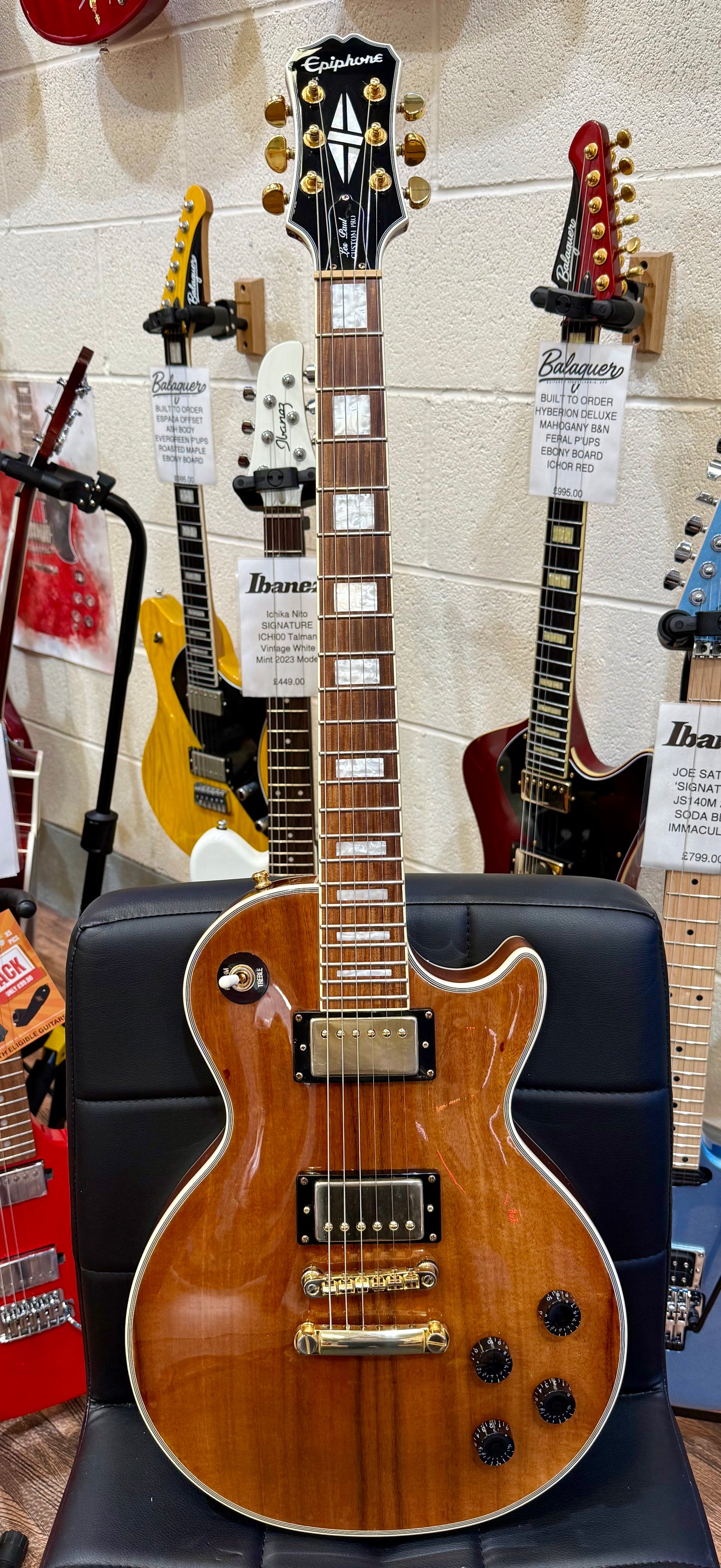 🔥2018🔥 Epiphone Les Paul Custom Pro KOA~ Split Coils + Case~ Ltd Edition!