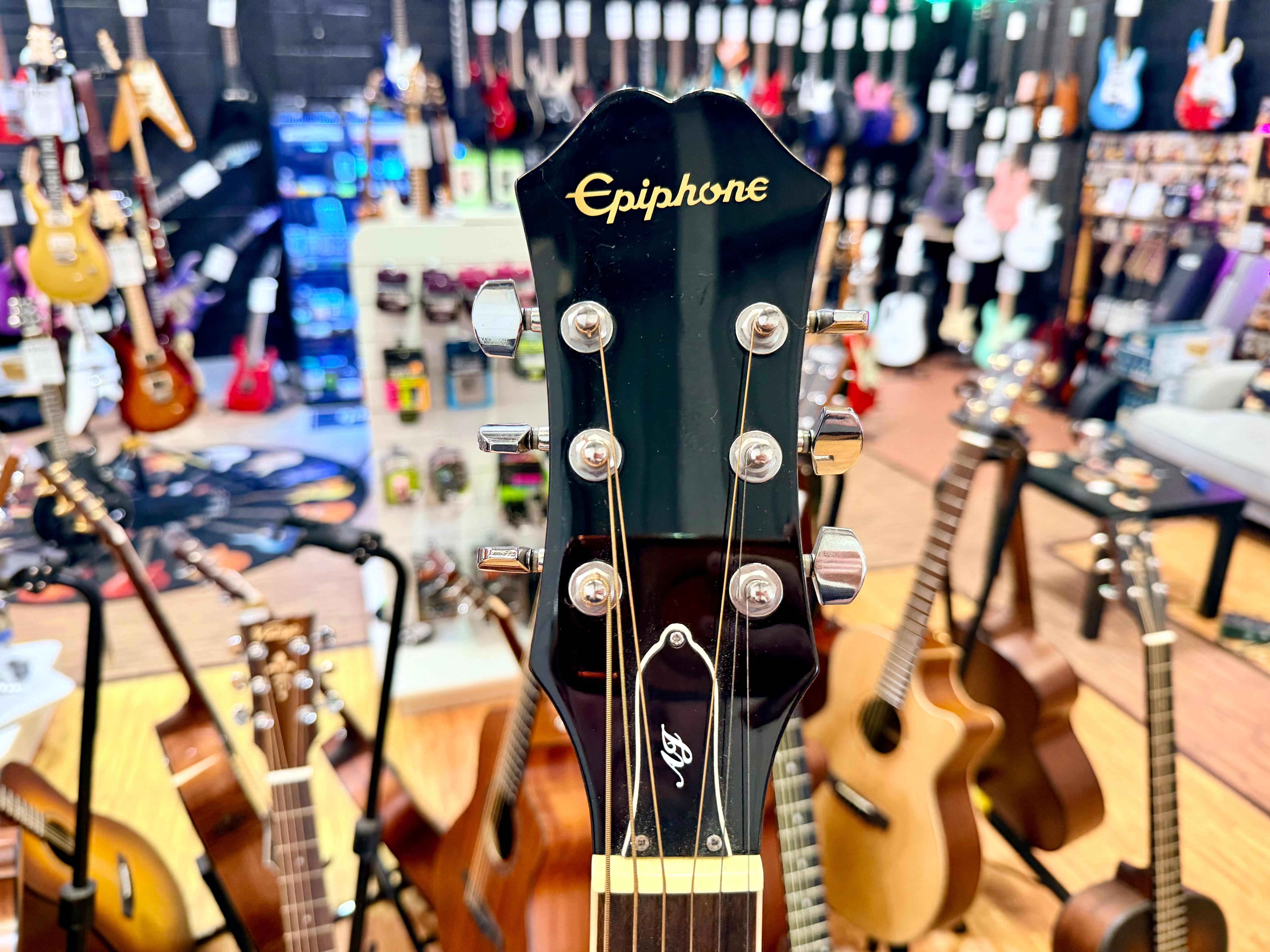 ⚡️2017⚡️ Epiphone AJ-220S/N Acoustic Guitar Natural~ Solid Top Dreadnought!