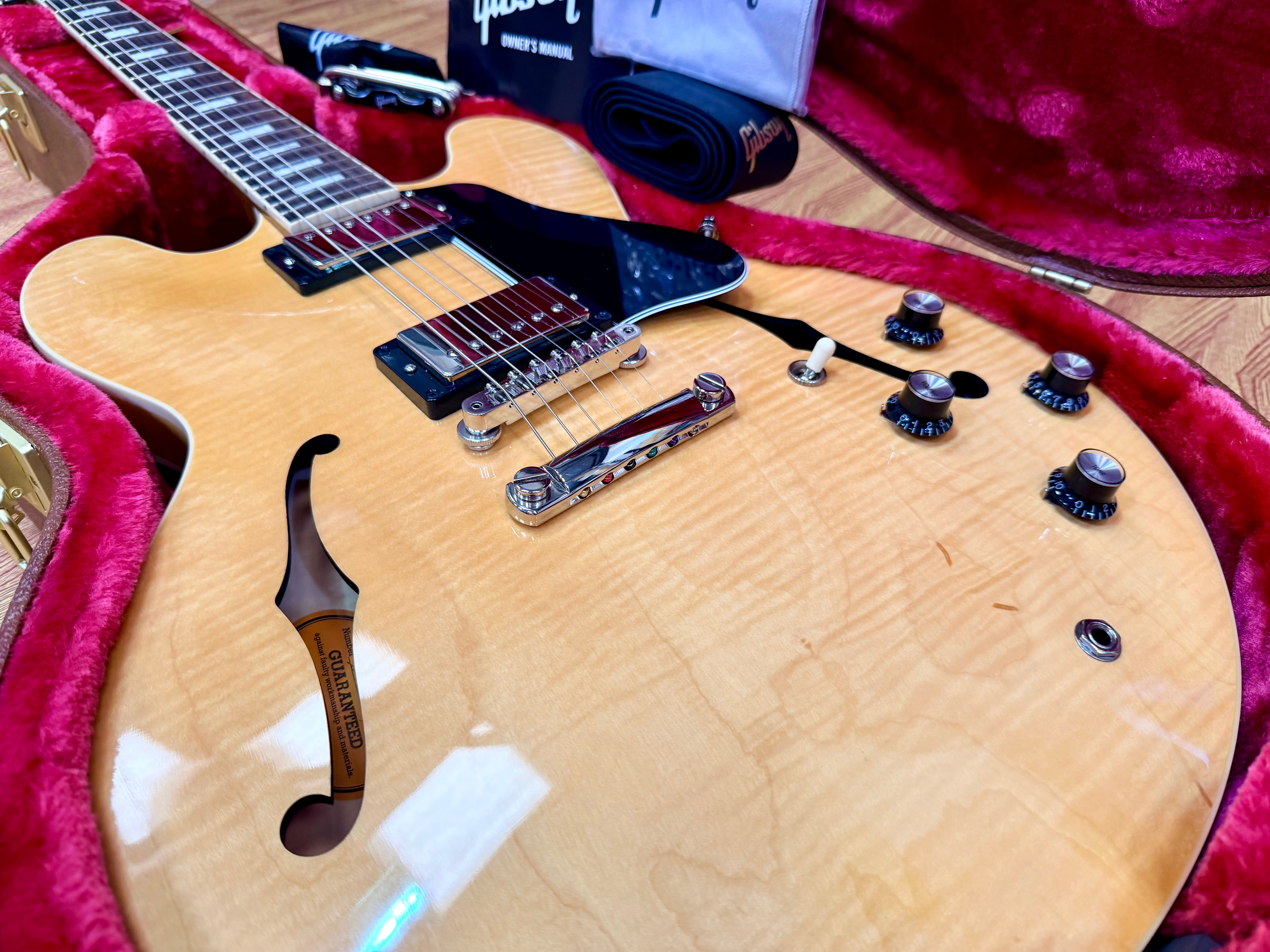 ✨MINT✨ Gibson ES-335 Figured Antique Natural~ Ex-Demo Semi-Hollow + Hard Case!
