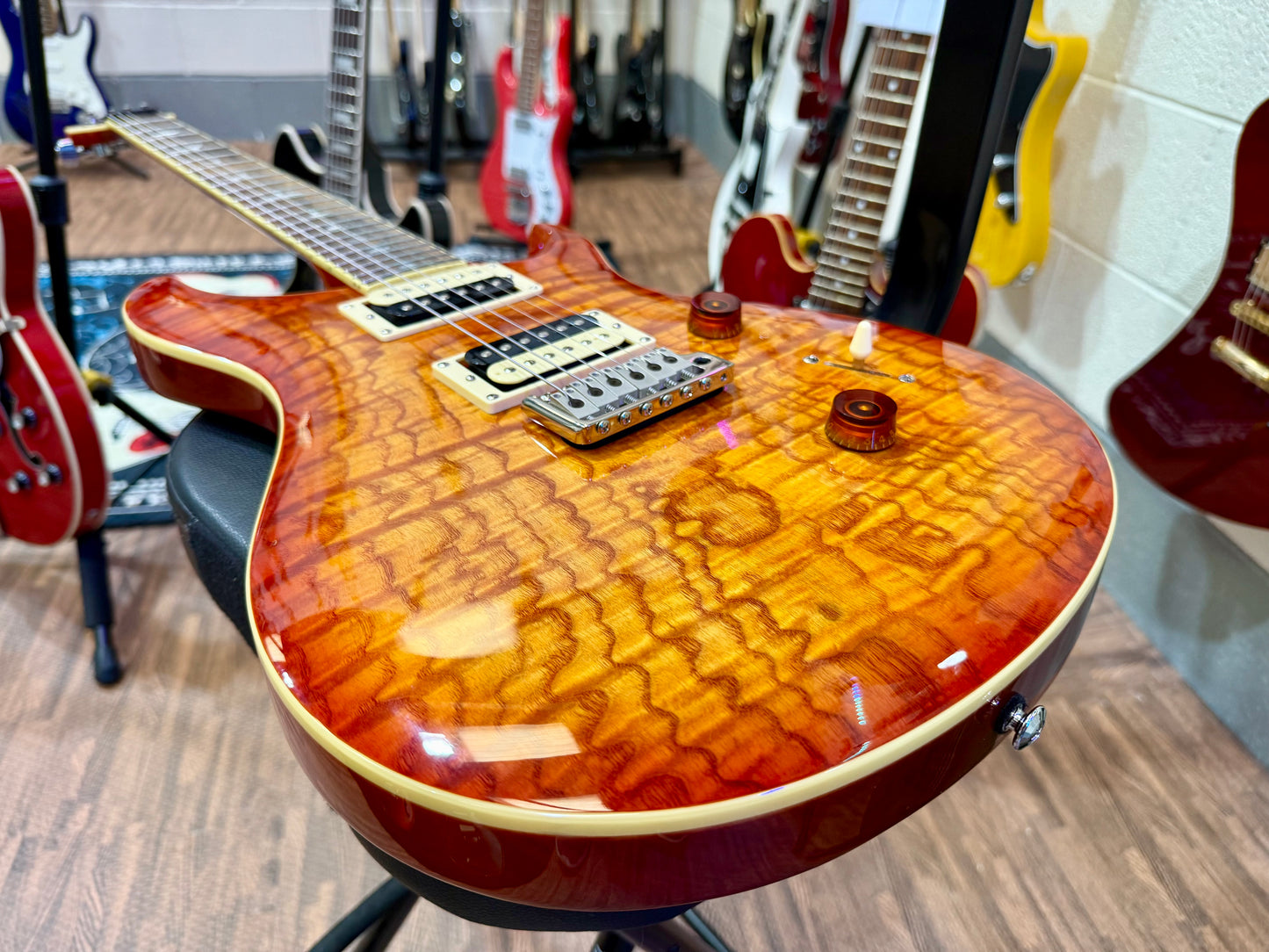 🔥LIMITED EDITION🔥 PRS SE Custom 24 Burled Ash~ Vintage Sunburst~ 2019~ RARE!