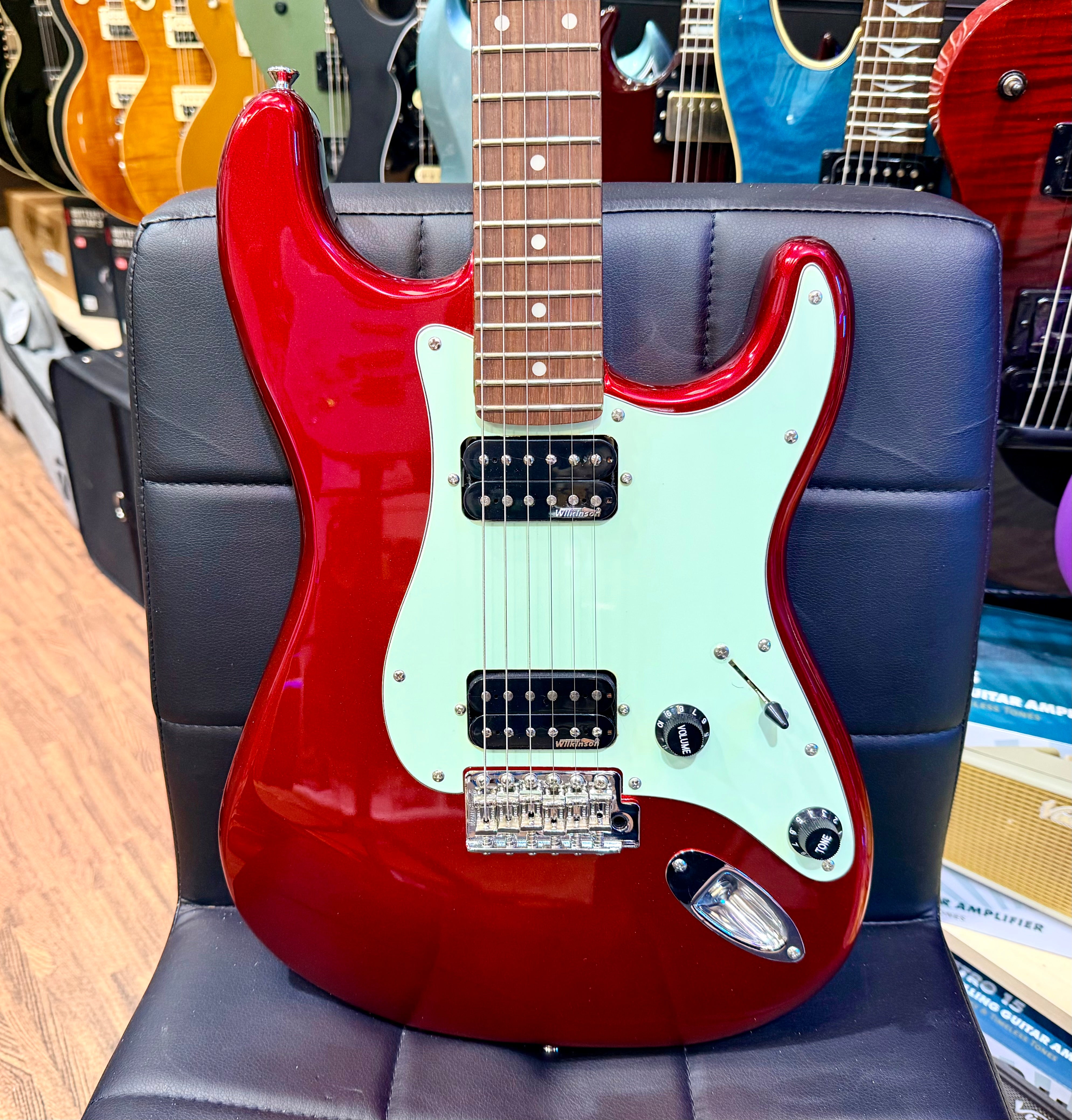 🔥RARE🔥 Vintage V6 ReIssued HH Electric Guitar Candy Apple Red Wilkinson Strat!