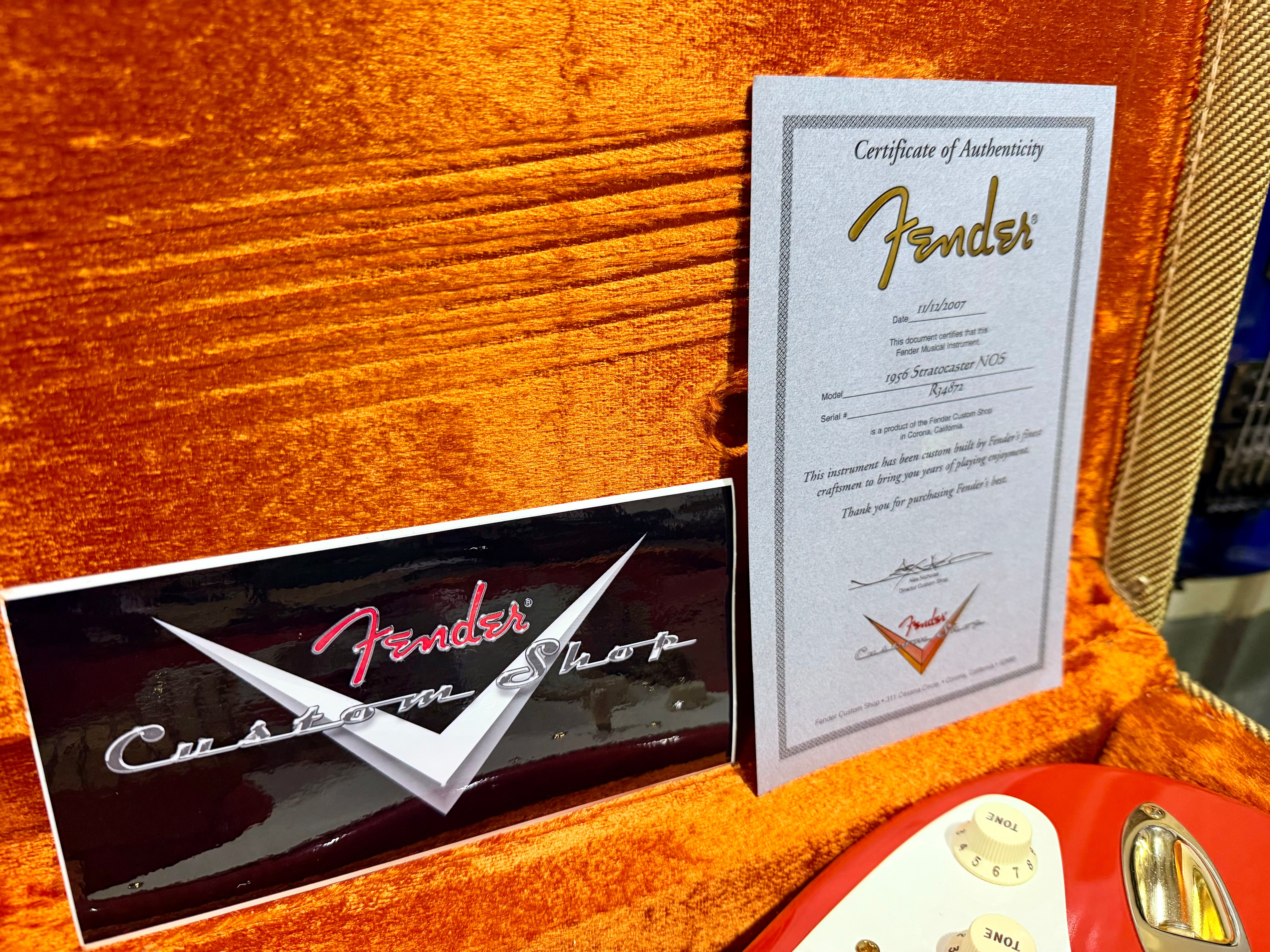 🌟2007🌟 Fender USA Custom Shop 1956 NOS Stratocaster Fiesta Red & Gold~ Maple!