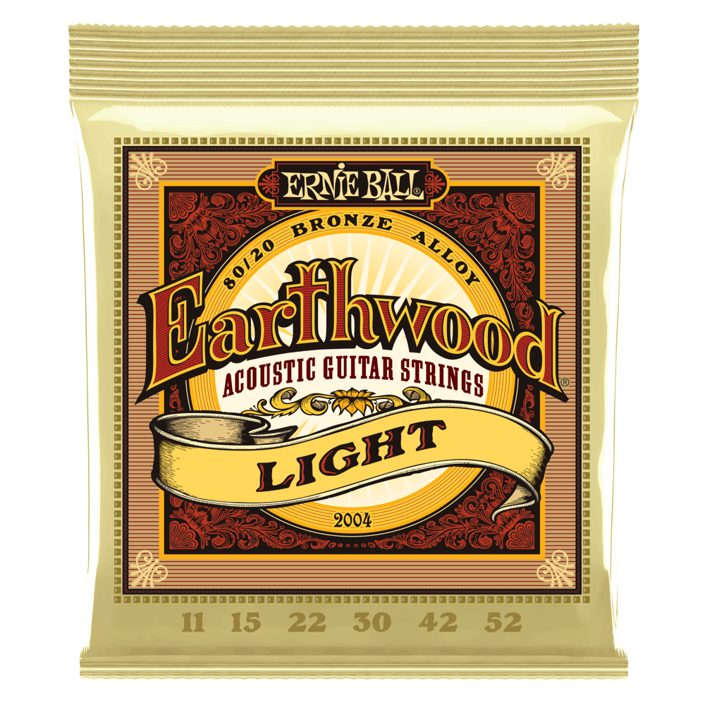 Ernie Ball Earthwood Light 80/20 Bronze Acoustic Guitar Strings- 11-52 Gauge