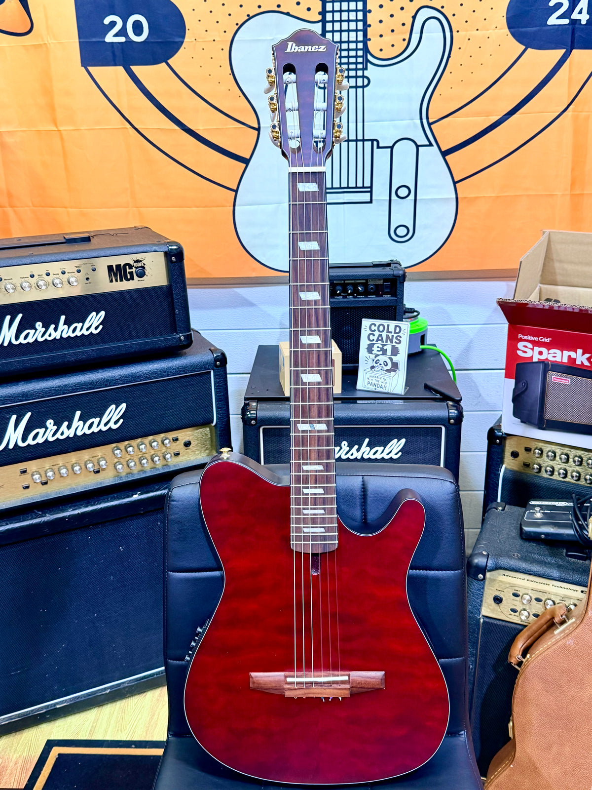 🔥2025🔥 Ibanez FRH20QMN Wine Red Low Gloss Nylon Electro Acoustic Guitar!