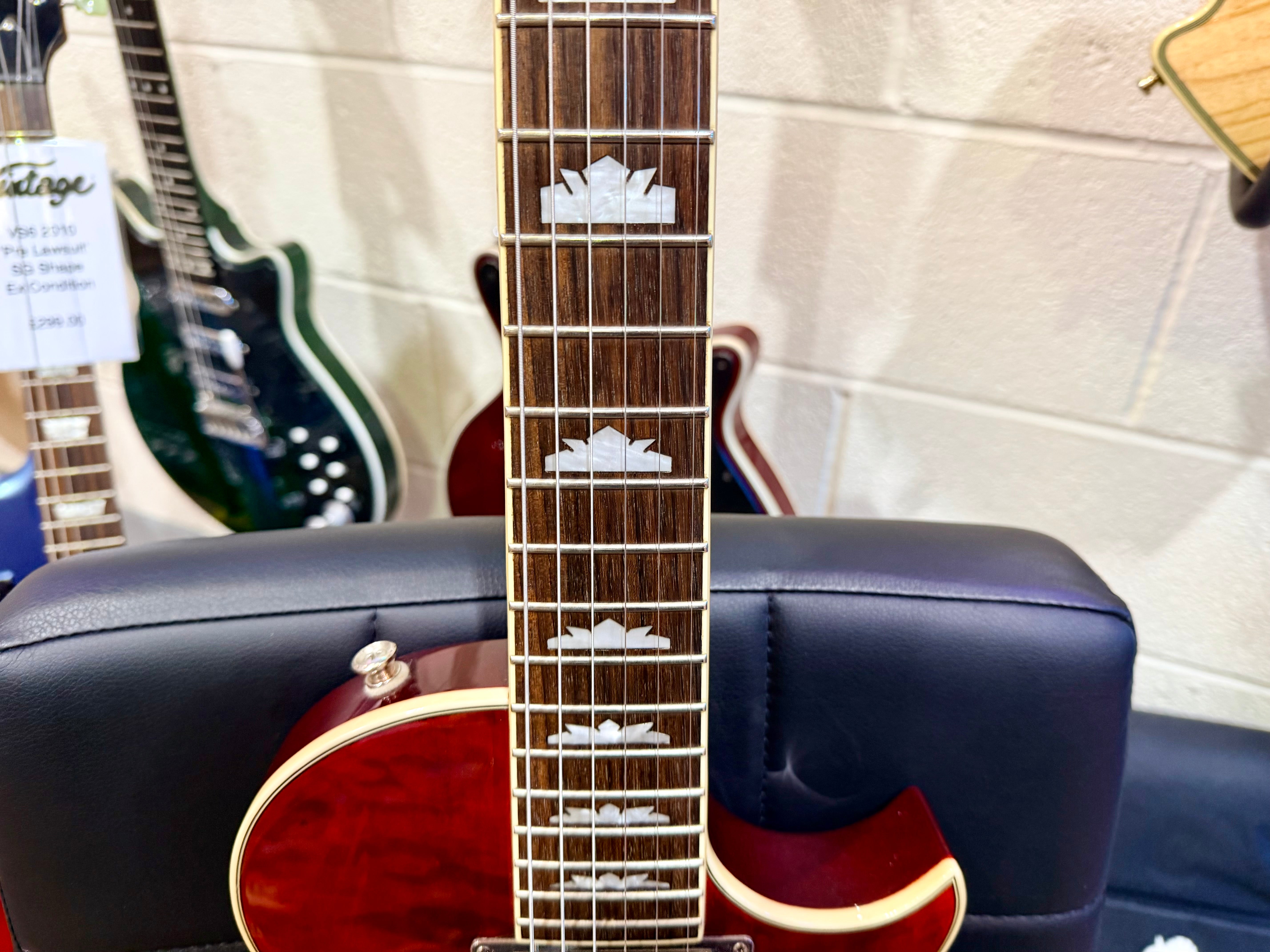 🔥2014🔥 Epiphone Nighthawk Custom Reissue Quilt Electric Guitar~ Translucent Red