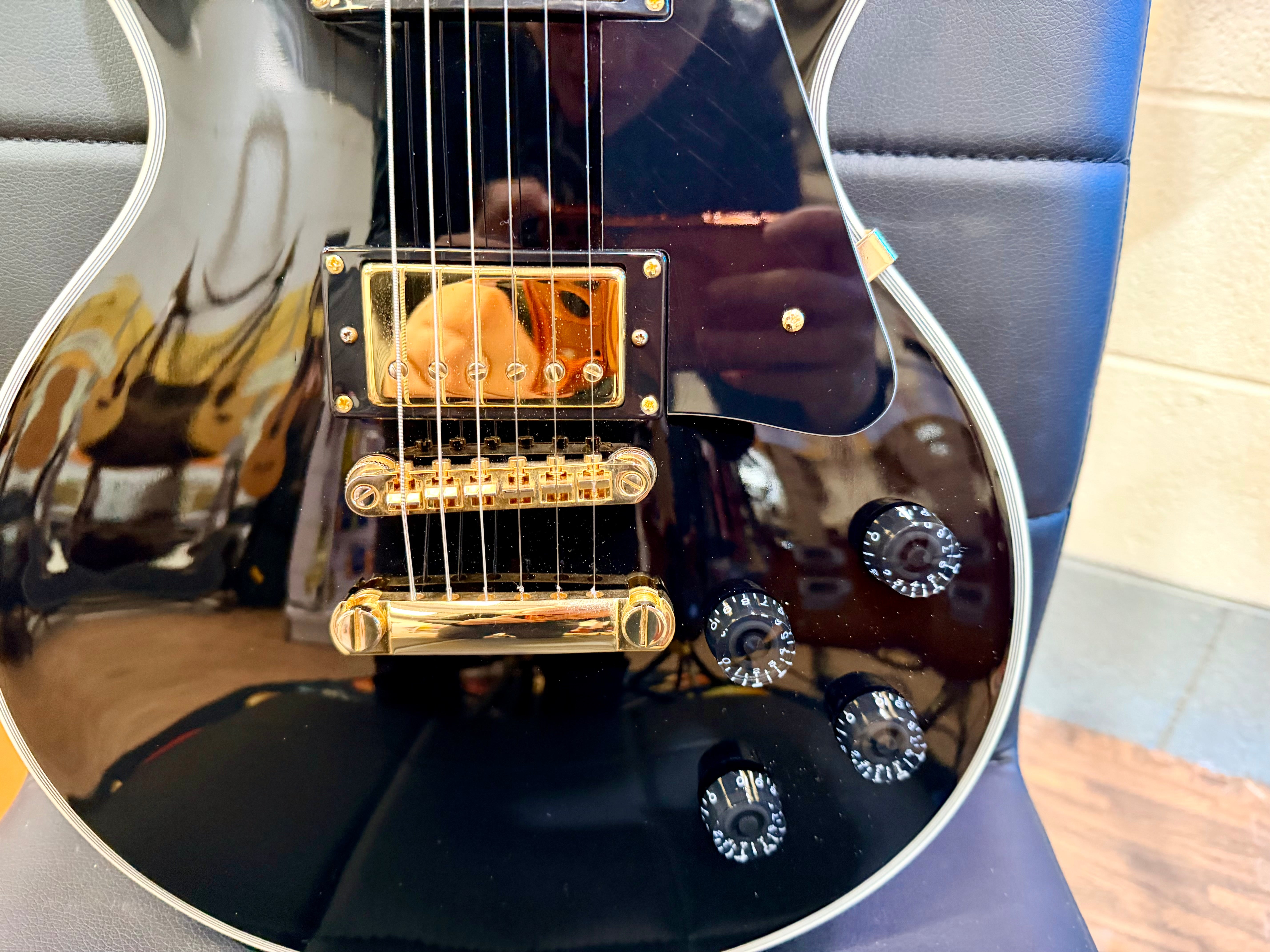🔥MINT 2023🔥 Tokai UALC62 BB~ Les Paul Custom Style~ Gloss Black/Gold Hardware!