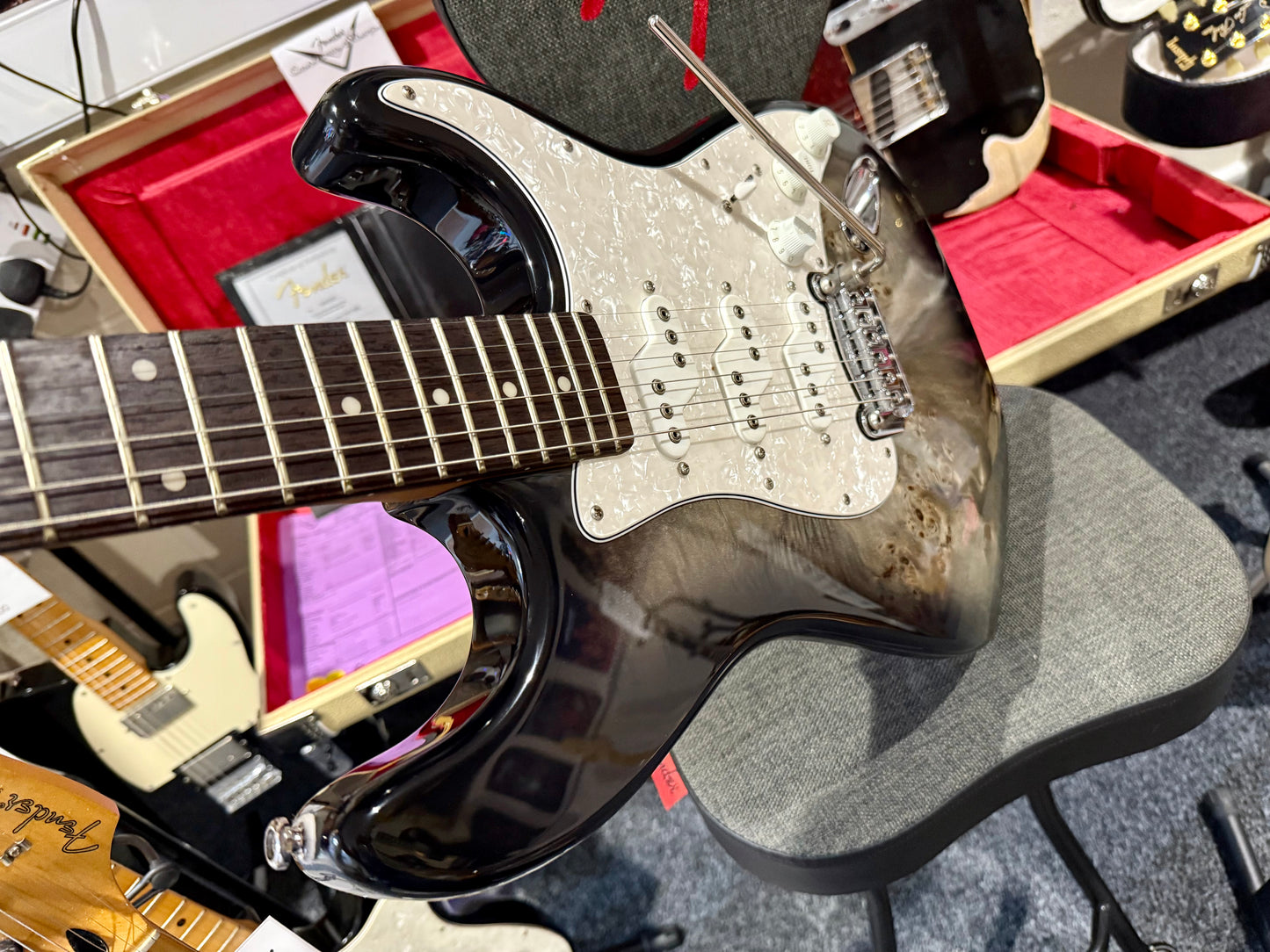 🔥BAKED MAPLE🔥 G&L Tribute Comanche Burl Top Electric Guitar~ Limited Edition!