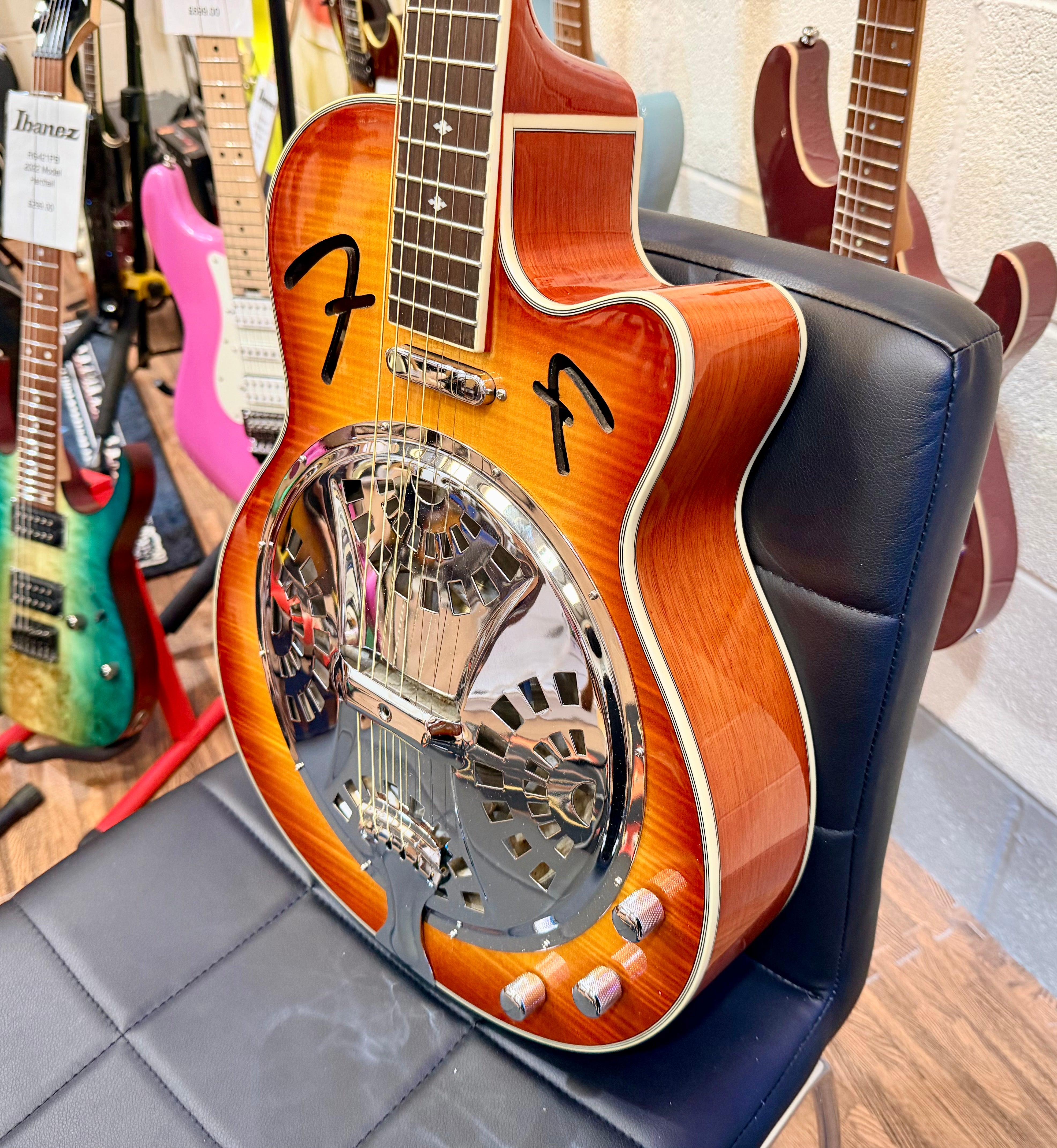 ☀️2010☀️ Fender FR-50CE Cutaway Electro Acoustic Resonator Guitar~ Sunburst!