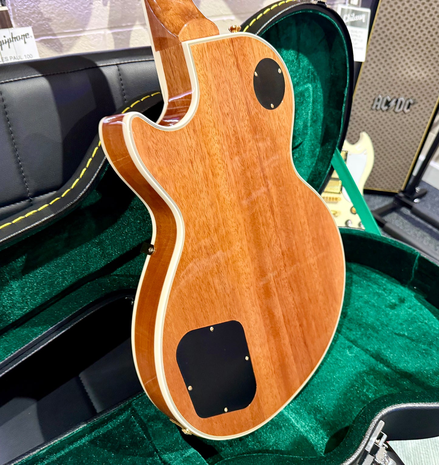 🔥MINT 2022🔥 Epiphone Les Paul Custom Koa Natural~ Gold Hardware~ Hard Case!