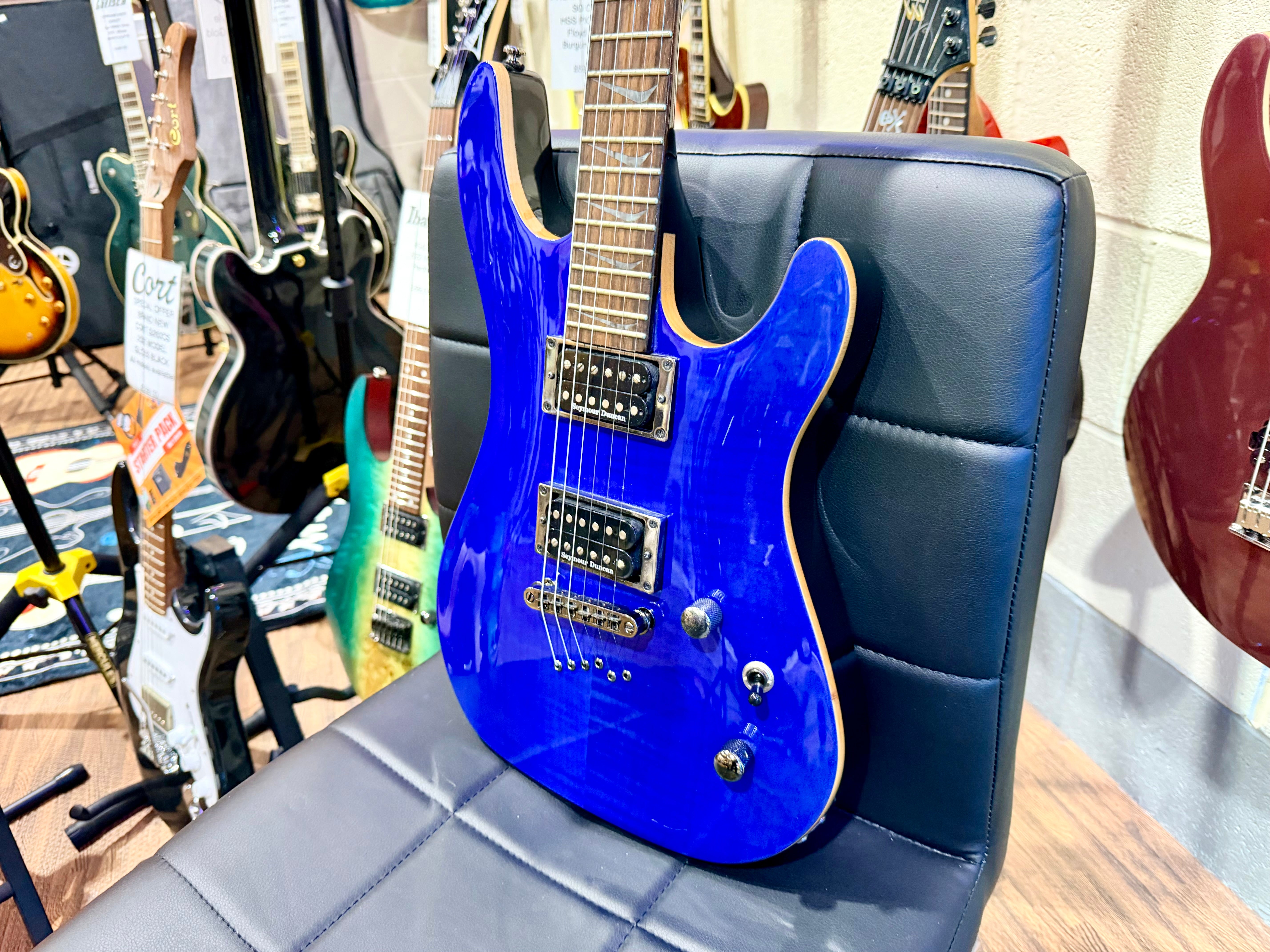 🔥KOREA 2015🔥 Cort KX Custom Electric Guitar~ Flamed Maple Trans Blue~ Rare!