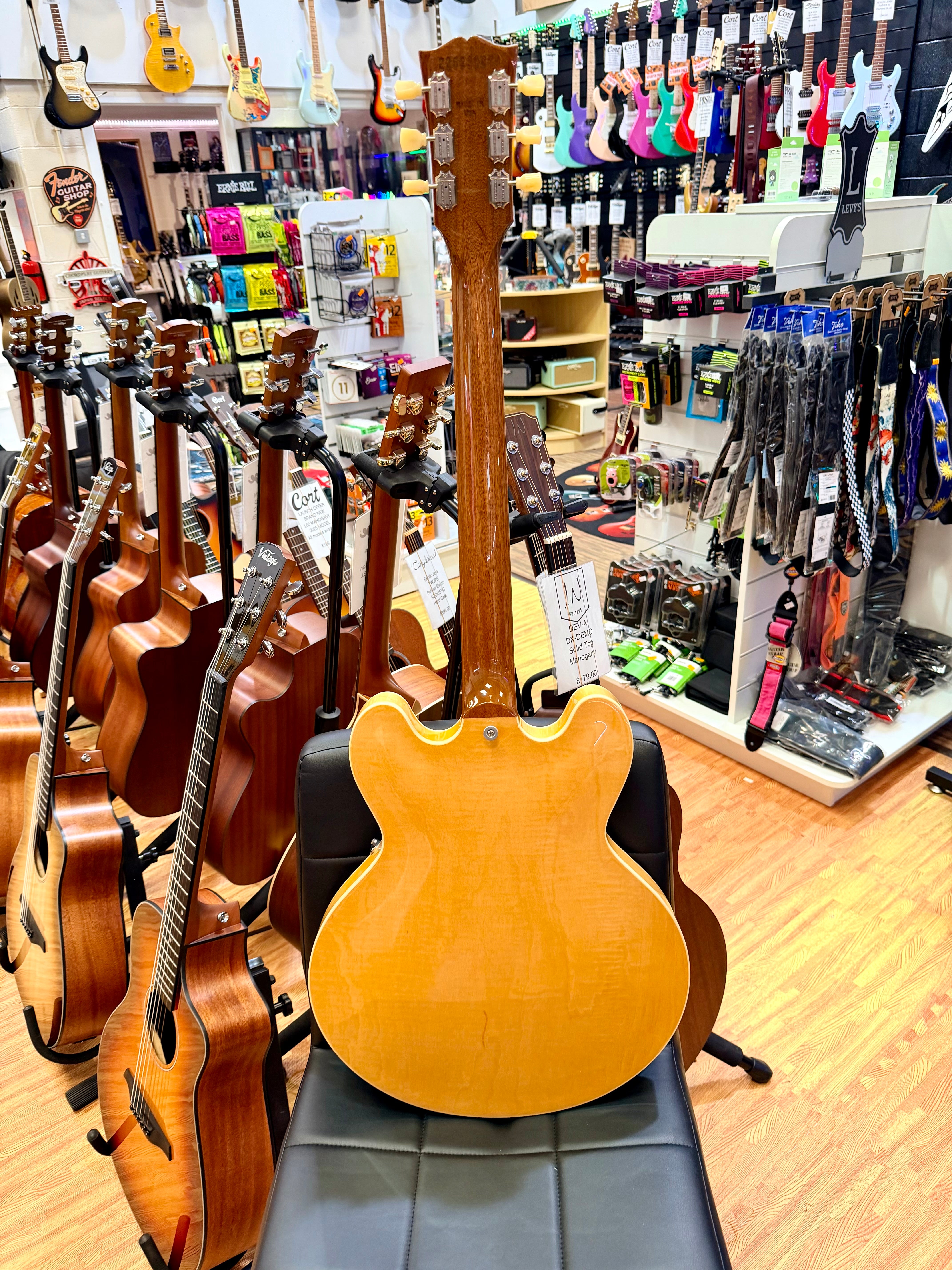 ✨MINT✨ Gibson ES-335 Figured Antique Natural~ Ex-Demo Semi-Hollow + Hard Case!