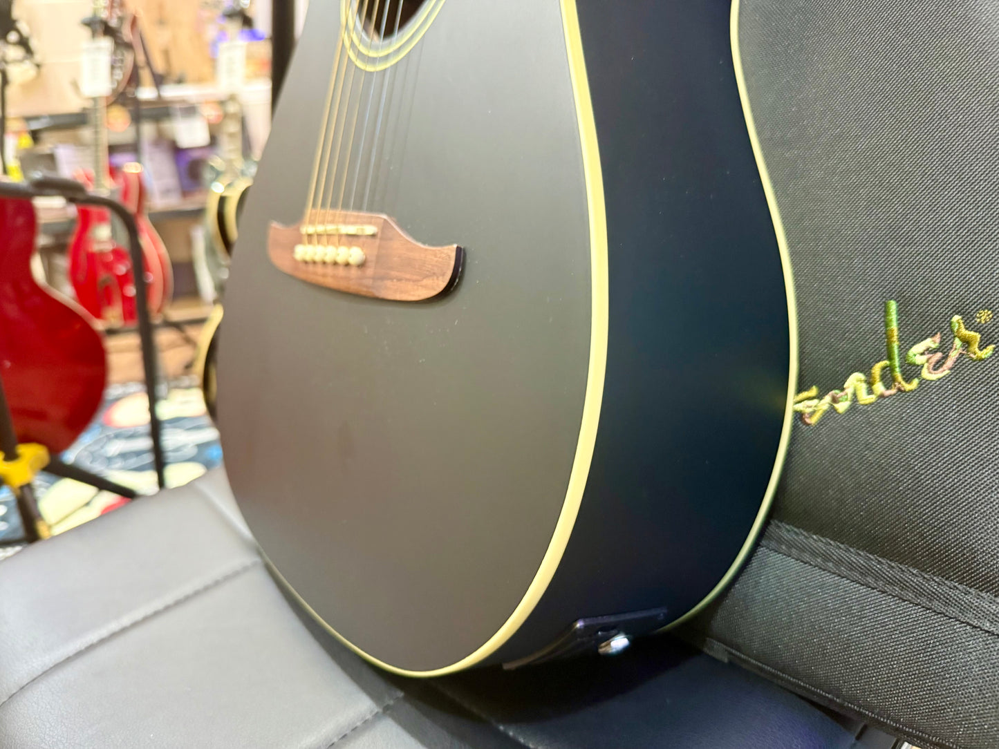 🔥MINT 2021🔥 Fender Joe Strummer Campfire Electro-Acoustic Guitar~ Matte Black!