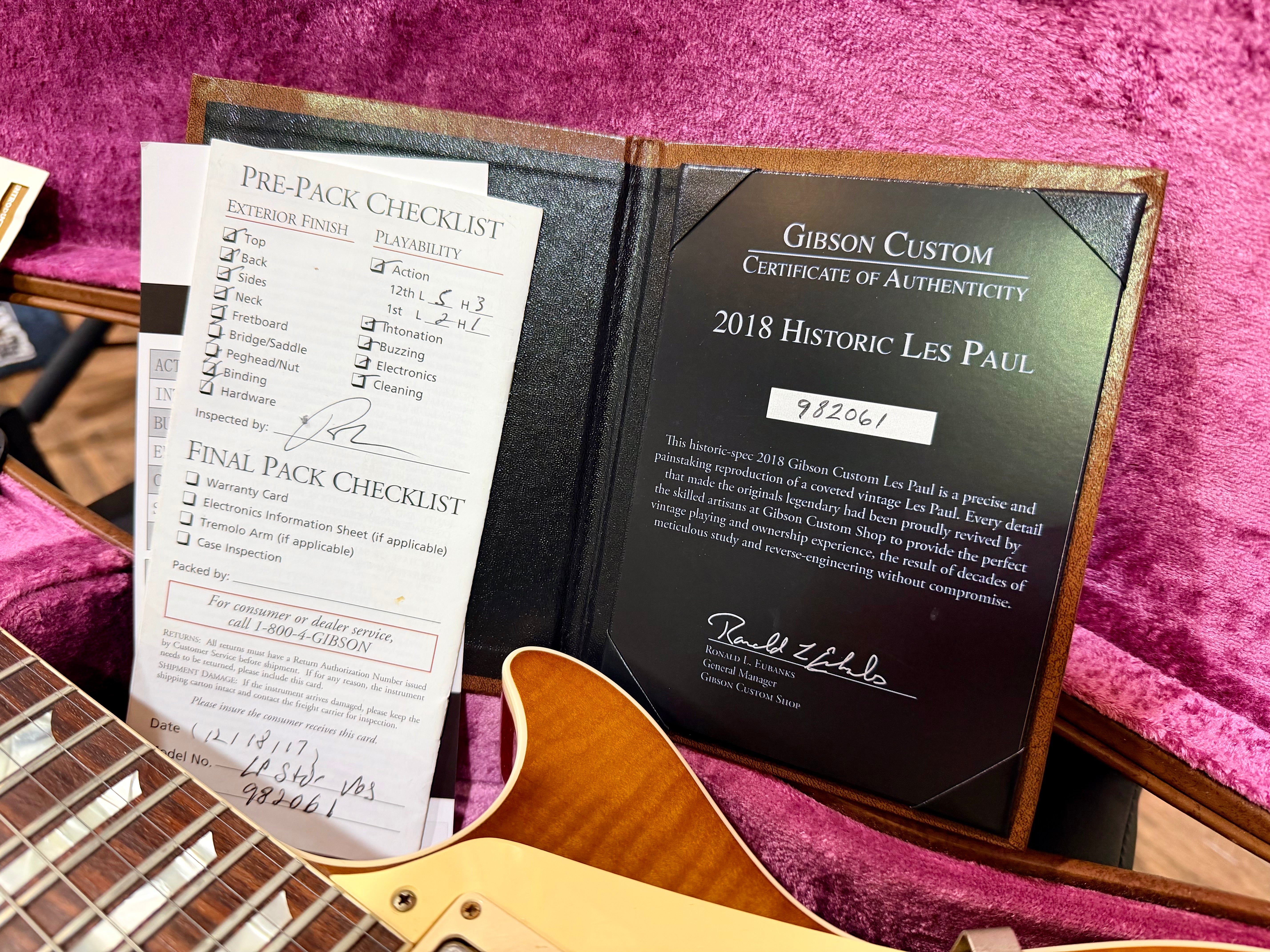 🔥2018🔥 Gibson 1959 Les Paul Custom Shop R9 VOS~ Historic Reissue~ Honey Burst!