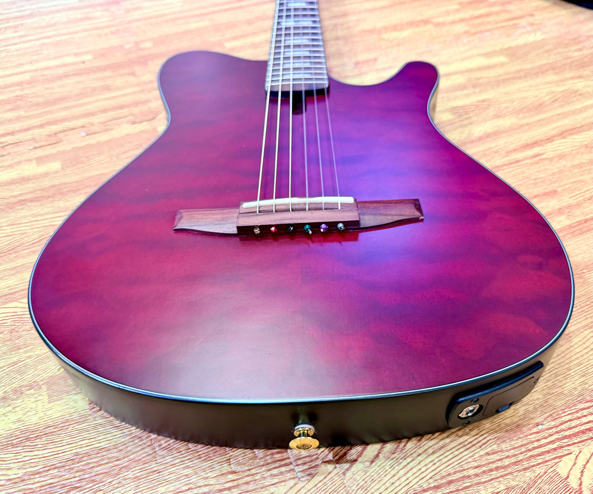 🔥2025🔥 Ibanez FRH20QMN Wine Red Low Gloss Nylon Electro Acoustic Guitar!