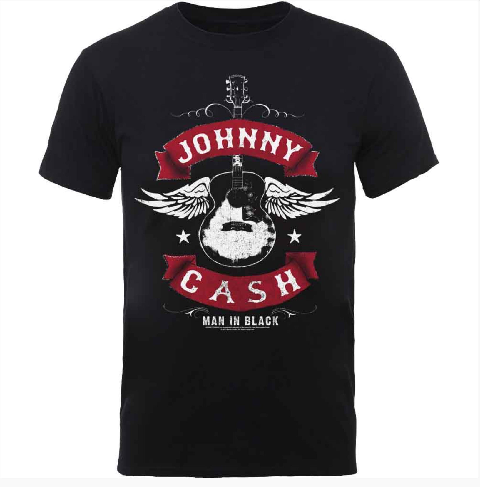 Johnny Cash Winged Guitar Unisex T-Shirt~ Official Licensed Unisex Band Merchandise FREE POST