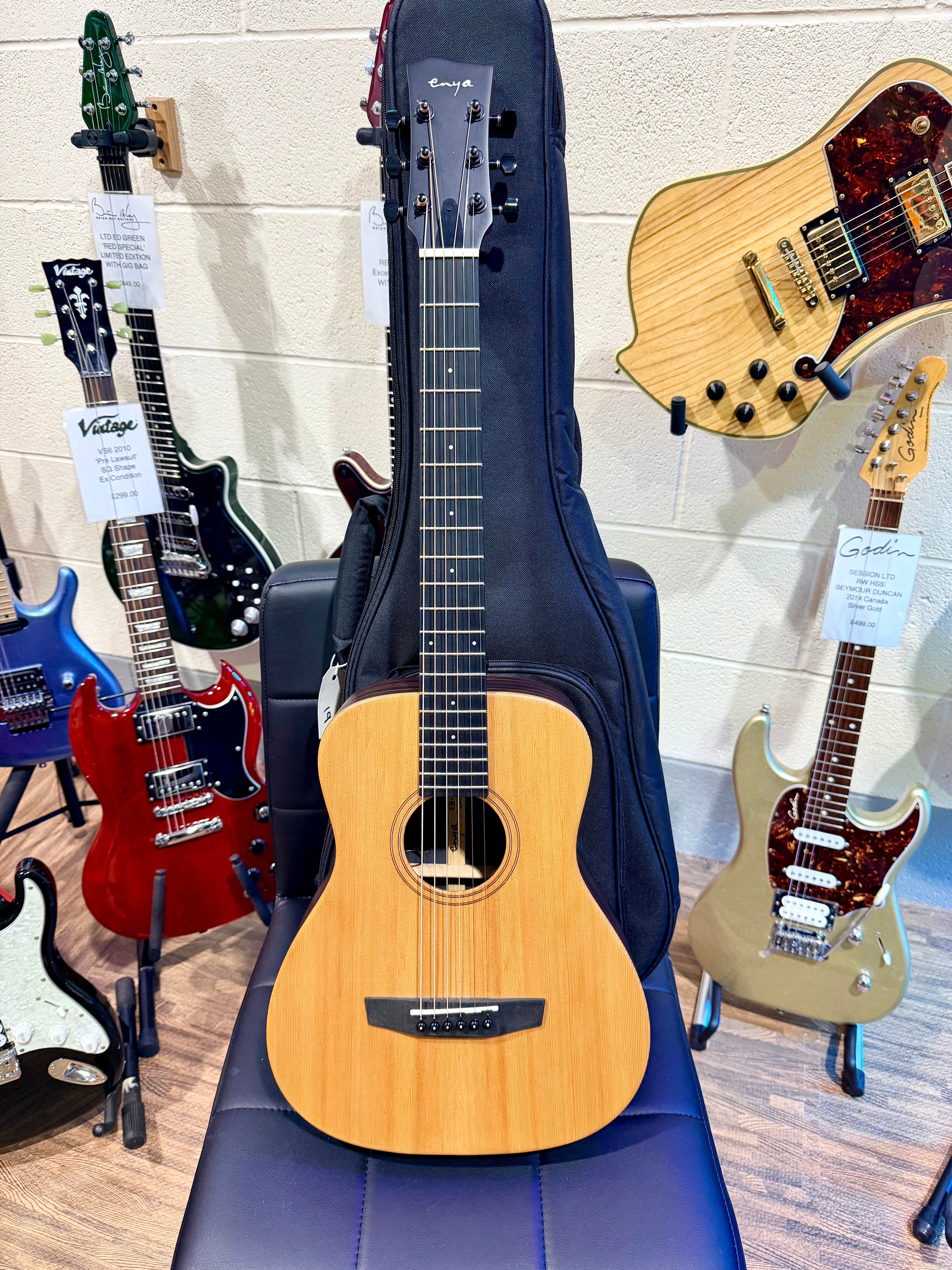 🔥NEW🔥 Enya EB-X1 EQ Pro 1/2 Sized Electro-Acoustic Travel Guitar~ Smart Pickup