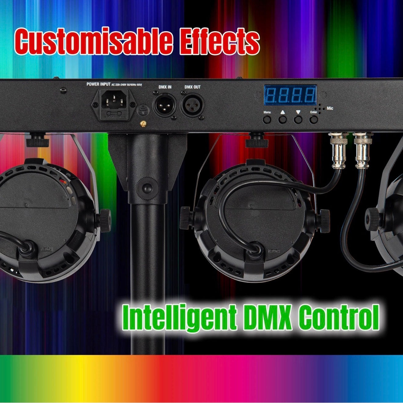NEW KAM Par Can Party Bar Portable All-in-one Lighting System~ DJ Disco Lights!