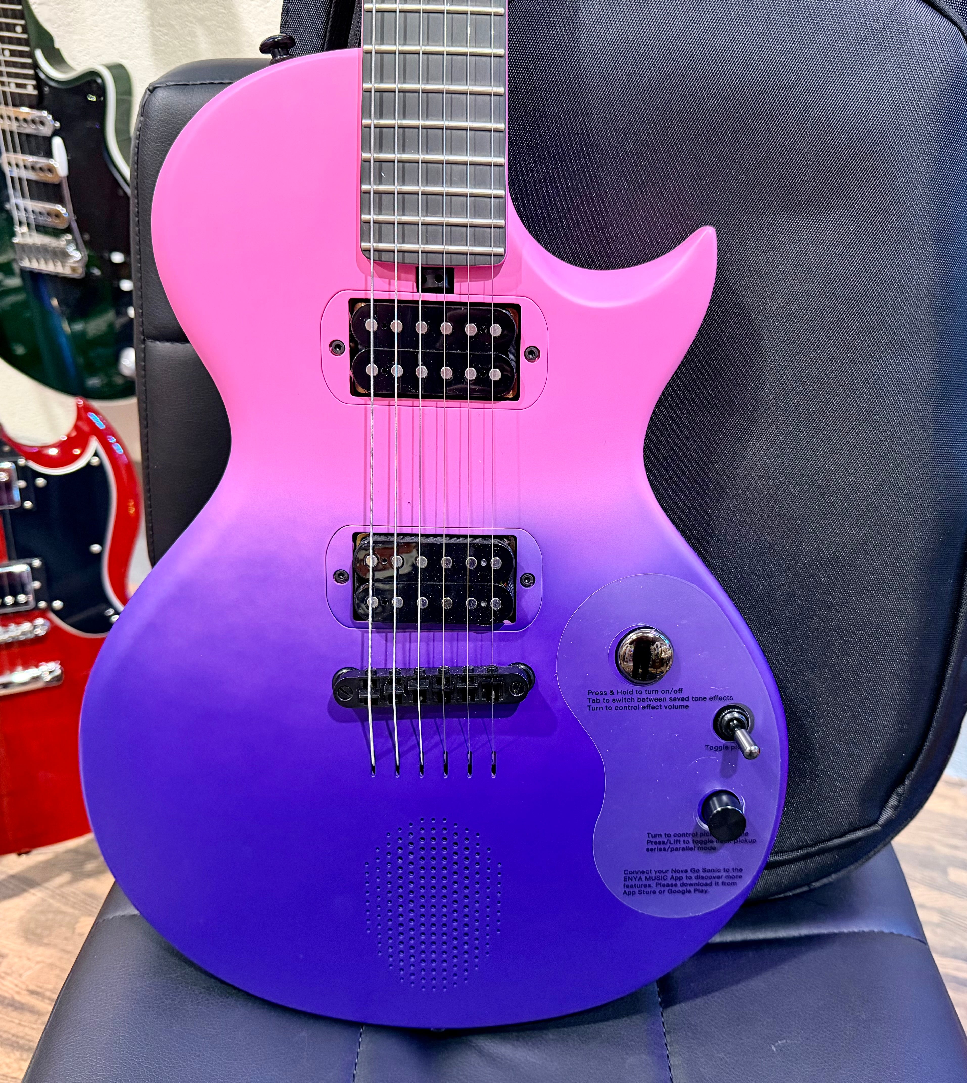 🔥 Enya Nova Go Sonic~ Cosmic Purple~ Smart Electric Guitar~Speaker & FX + Bag 🔥