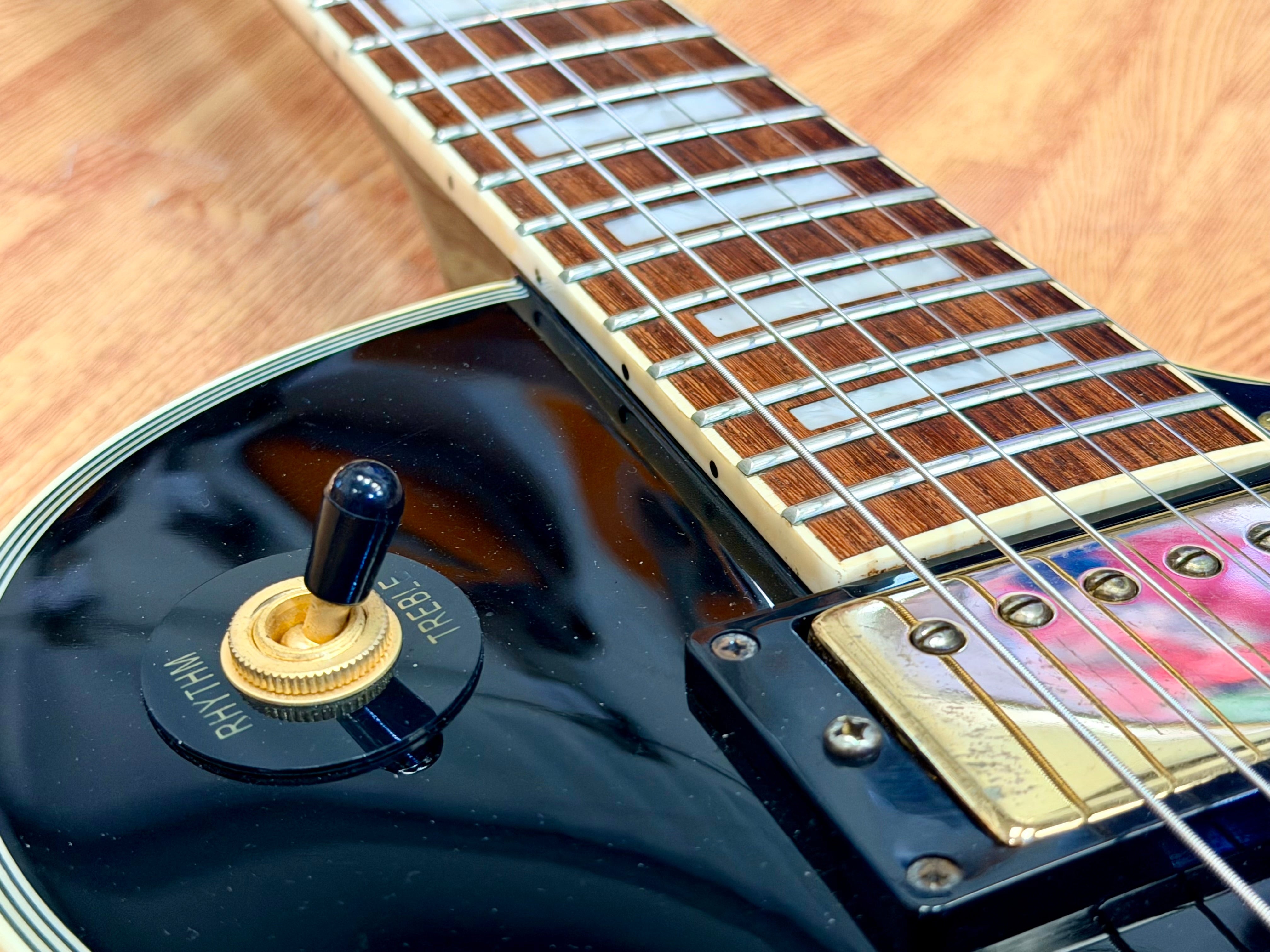 π₯2015π₯ Burny SRLC-55 Black Les Paul Custom~ Gold Hardware~ Japanese Import!