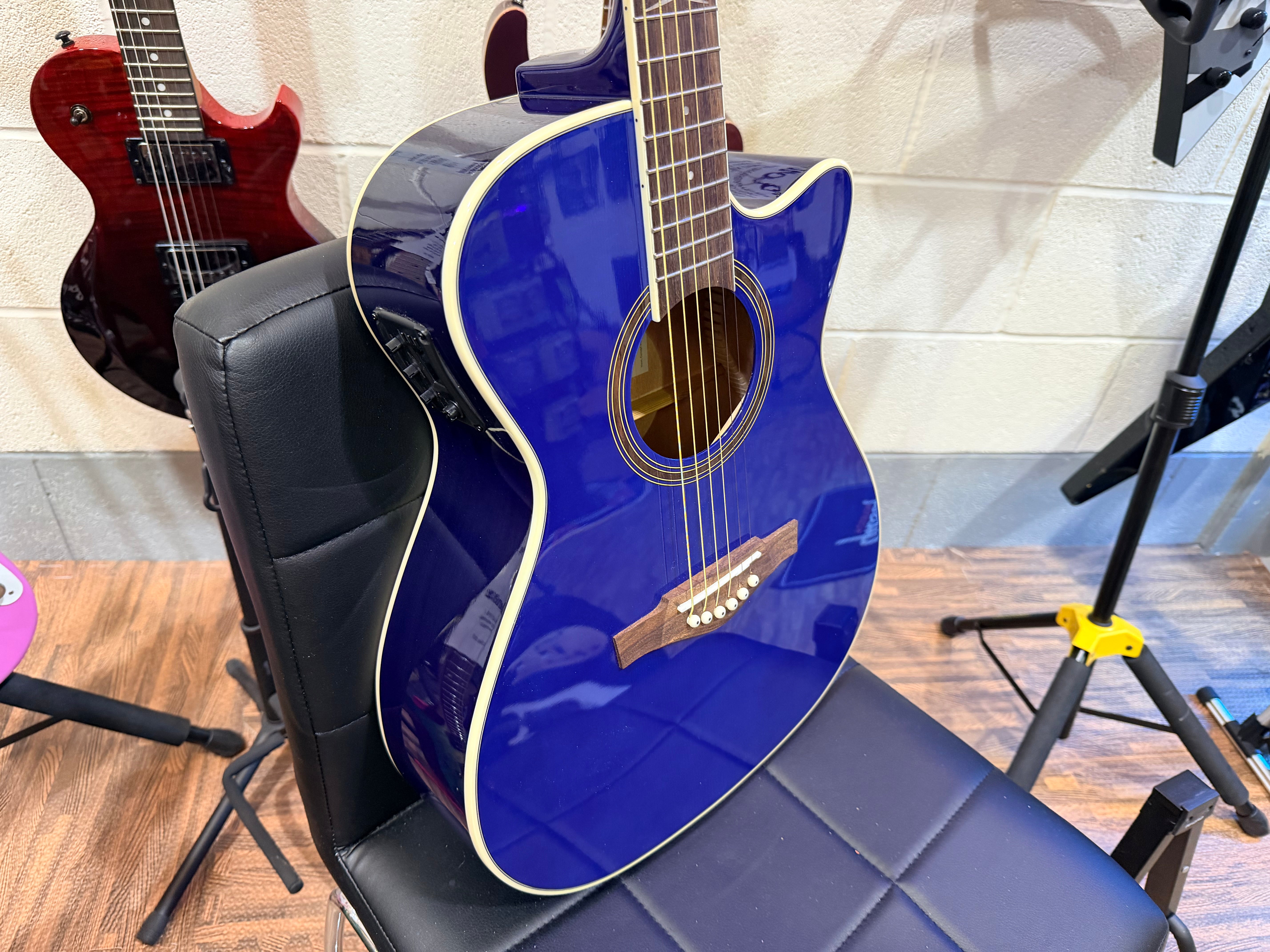 🔥NEW 2026🔥 Eko NXT A100CE Electro-Acoustic Guitar~ See Thru Blue~ Latest Model
