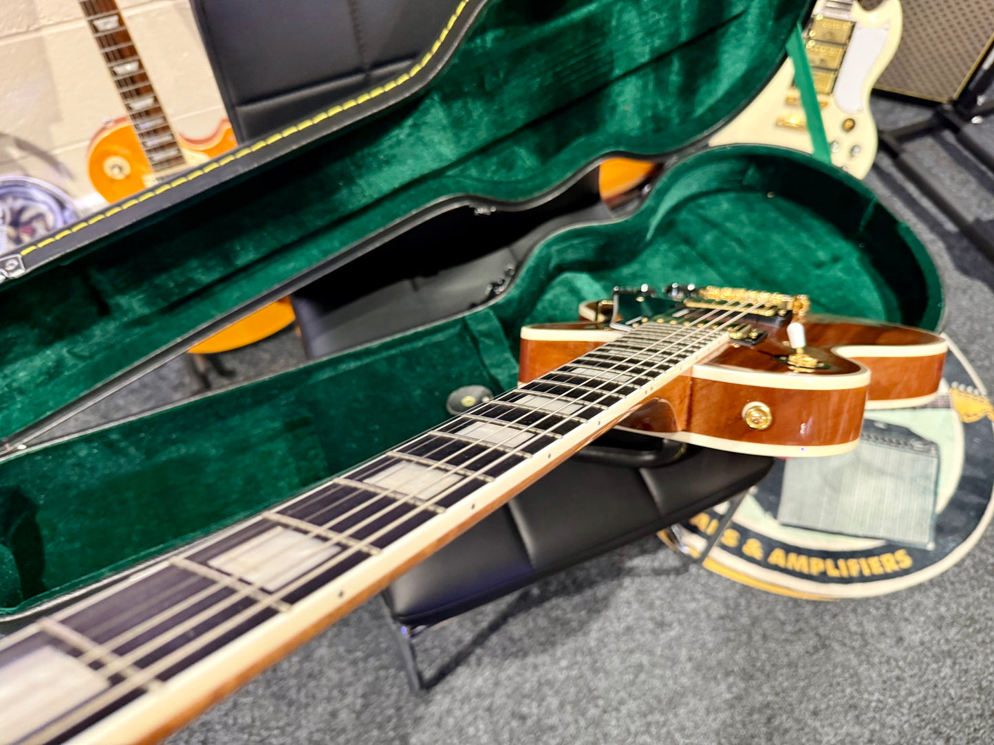 🔥MINT 2022🔥 Epiphone Les Paul Custom Koa Natural~ Gold Hardware~ Hard Case!