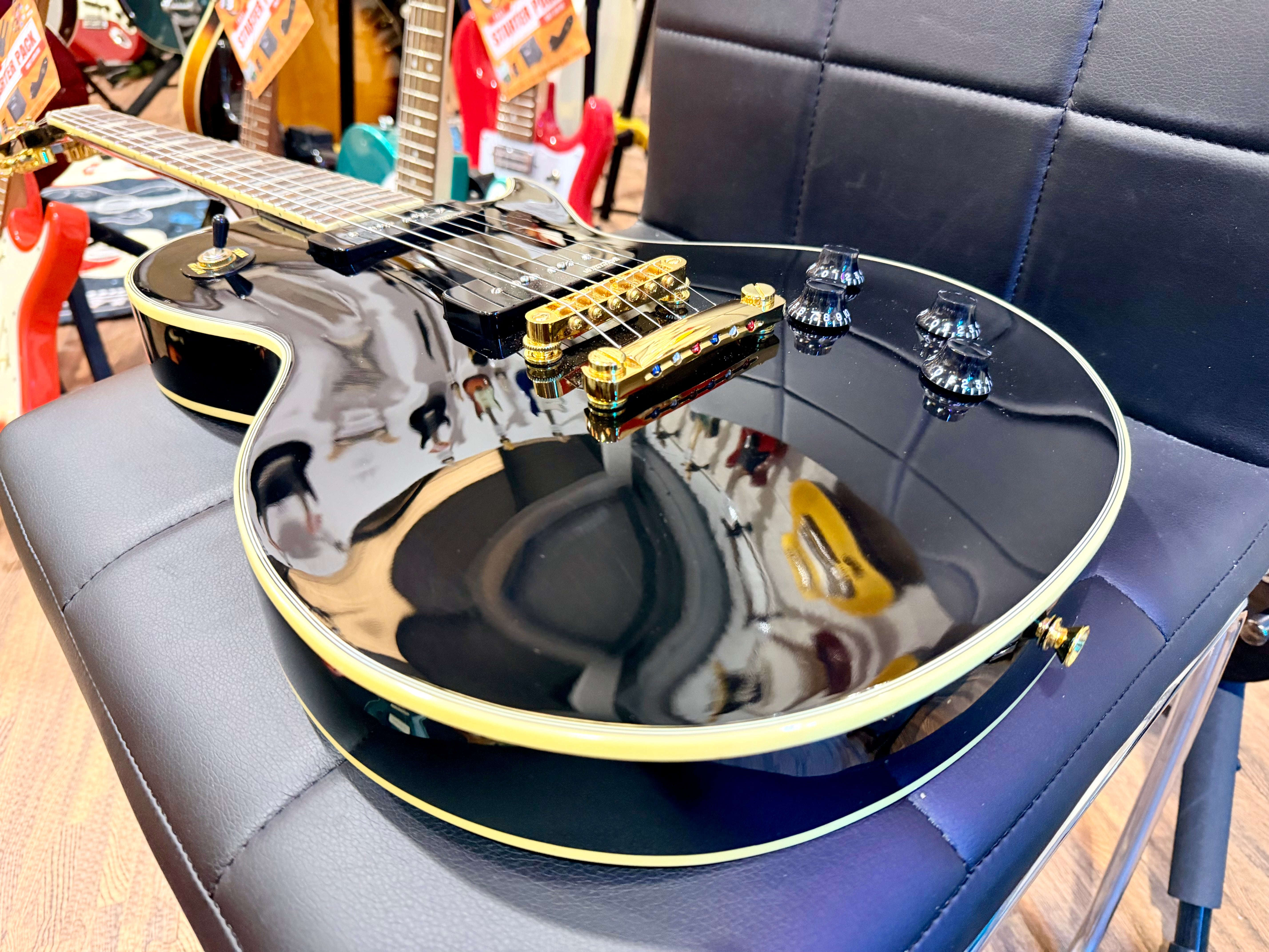 🔥MINT🔥 Vintage V100PBB V100 Les Paul~ P90 Pickups~ 2W90 Gold Hardware~ Black!