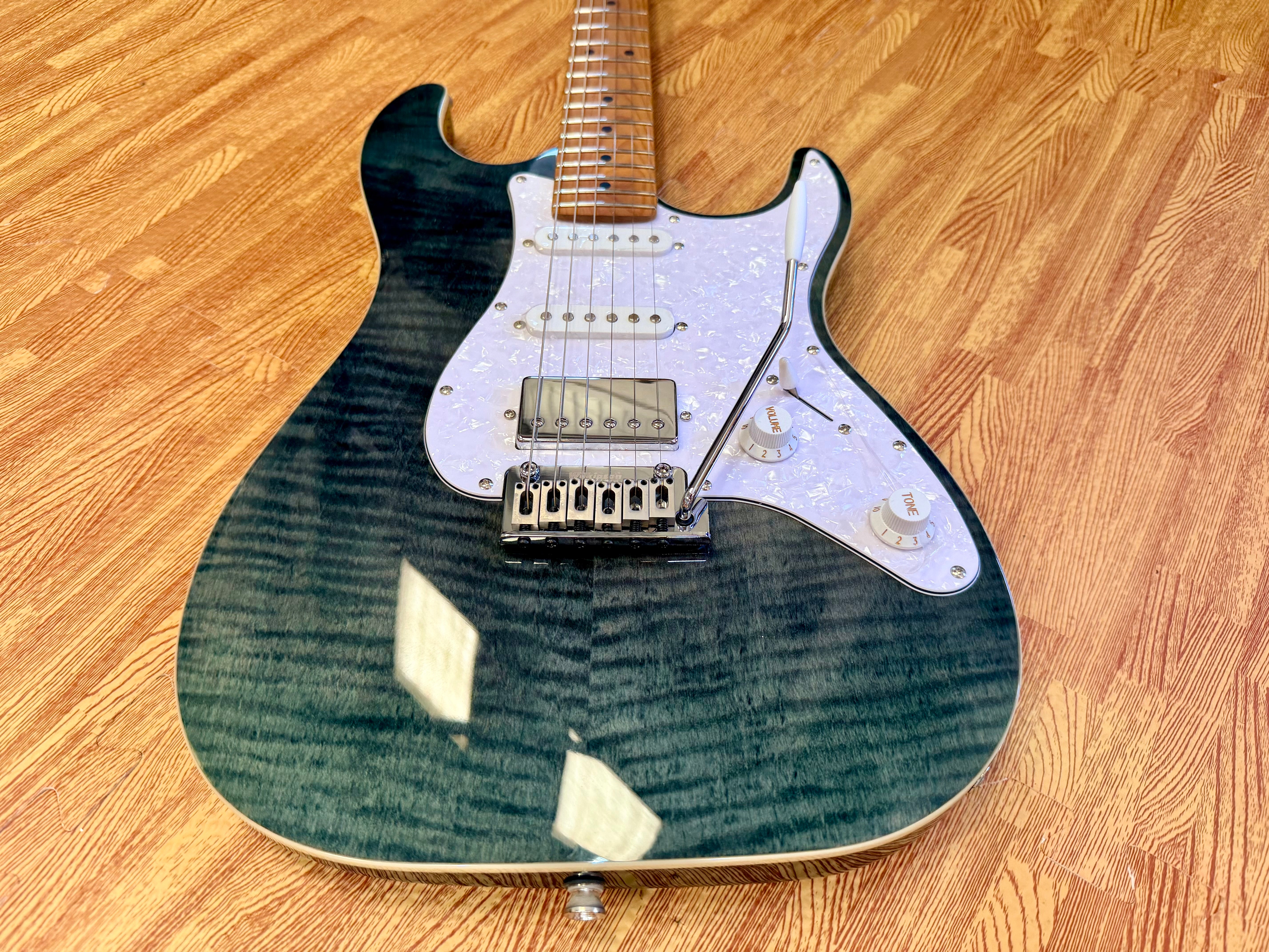 ⚡️NEW⚡️ JET JS-450 Transparent Black Electric Guitar~ HSS Flame Top Strat~ 2026!