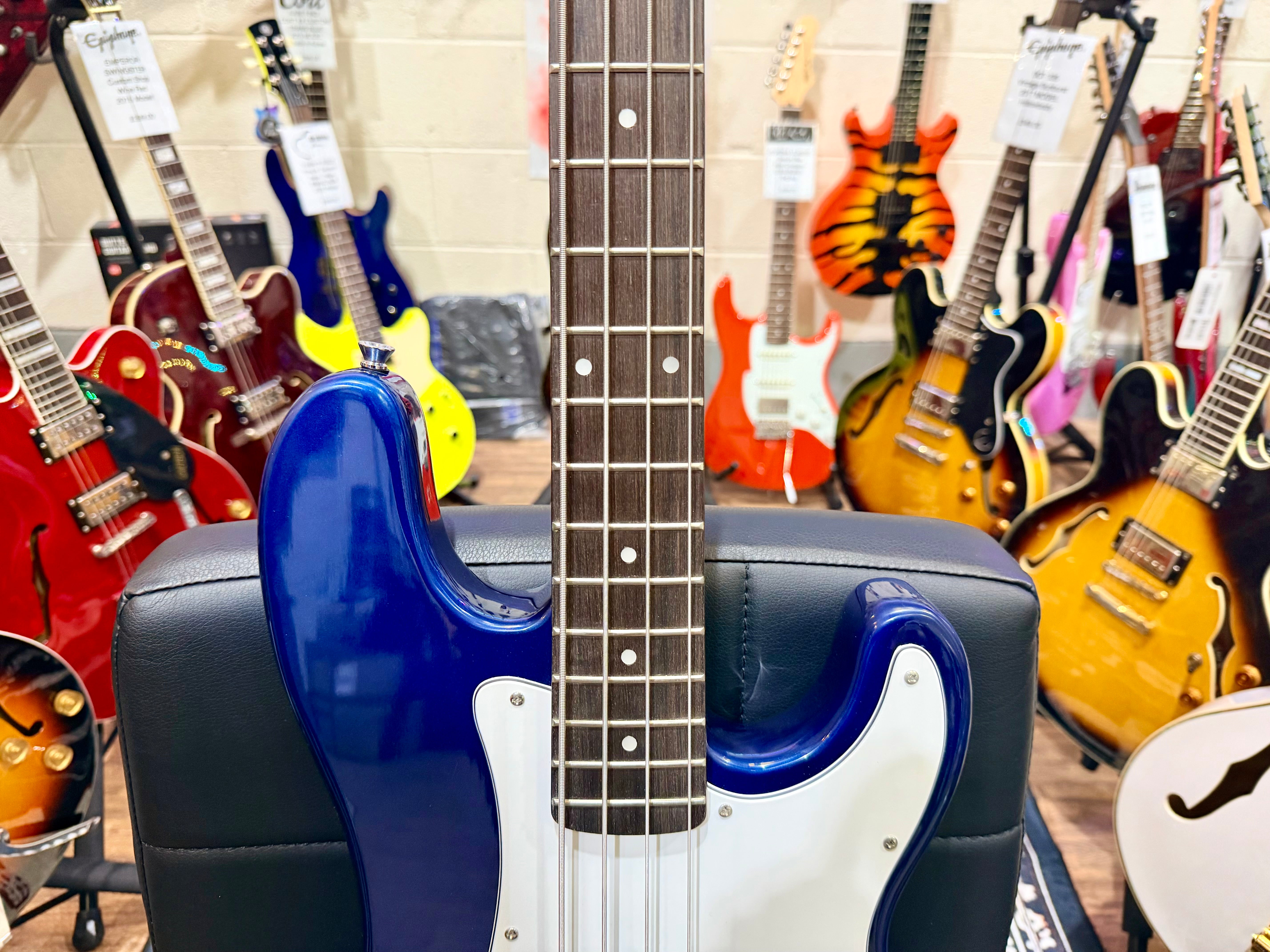 ⚡️NEW⚡️ Encore E4 Blaster Series Electric Bass Guitar~ Full Size 4/4 P Bass~Blue