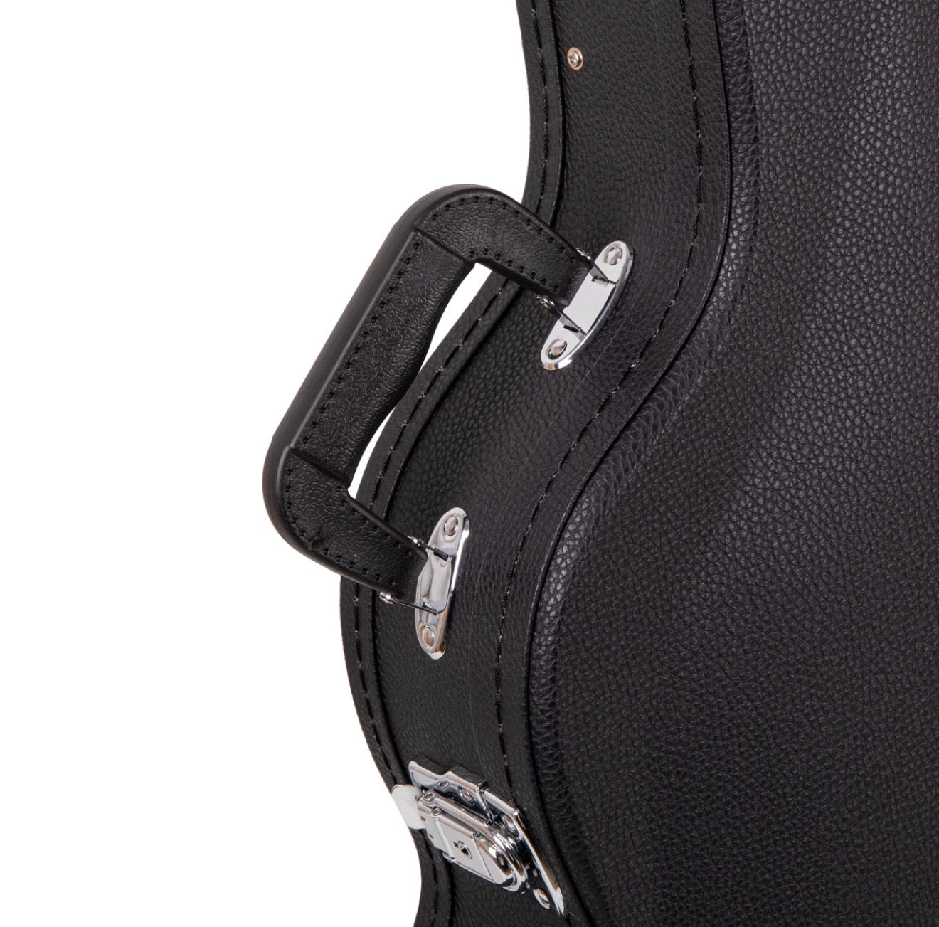 Deluxe Arch Top Wood Case Semi-Acoustic 335 Style Guitars- Black