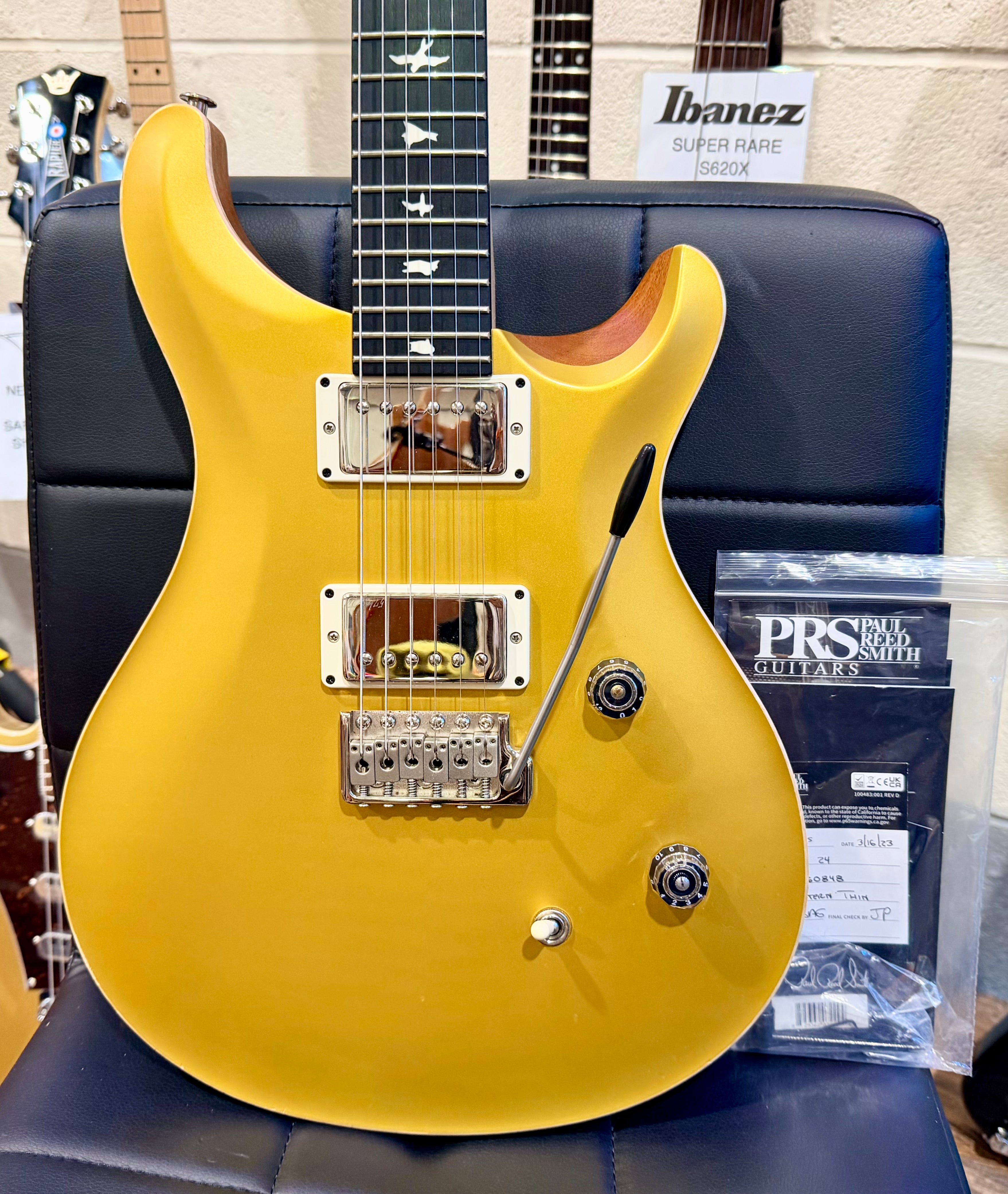 🔥RARE 2023🔥 PRS CE24 Satin Gold Top Limited Edition~ Natural Back~ USA~ Gig Bag