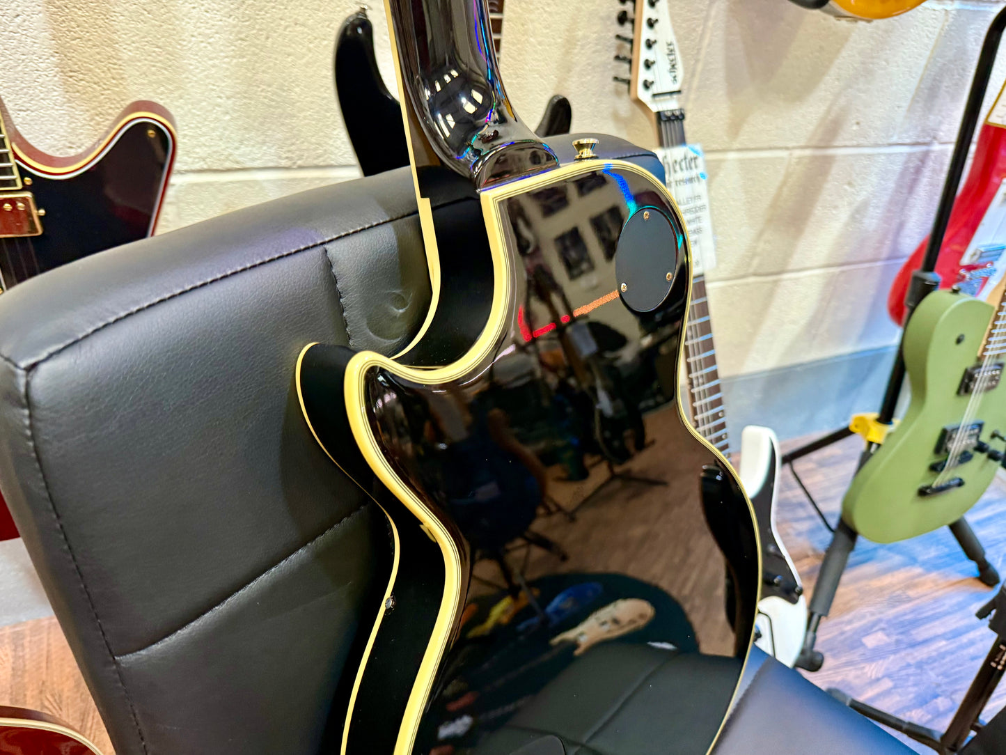 π₯2016π₯ Epiphone Les Paul Custom Pro~ Ebony/Black & Gold~ Coil Tap~Ex Condition
