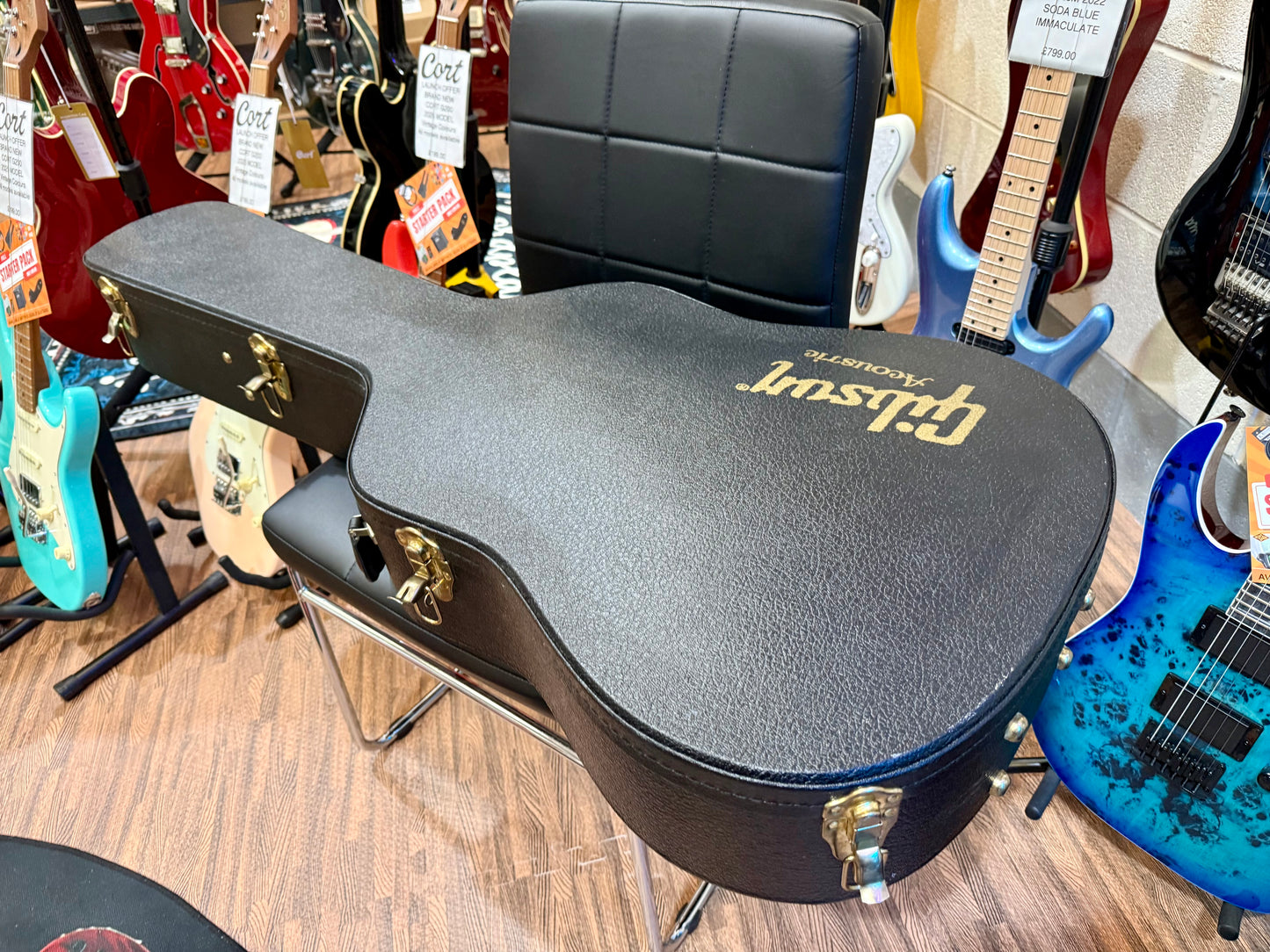 🔥2017 USA🔥 Gibson J45 Custom Electro Acoustic Guitar~ Hard Case~ REPAIRED!