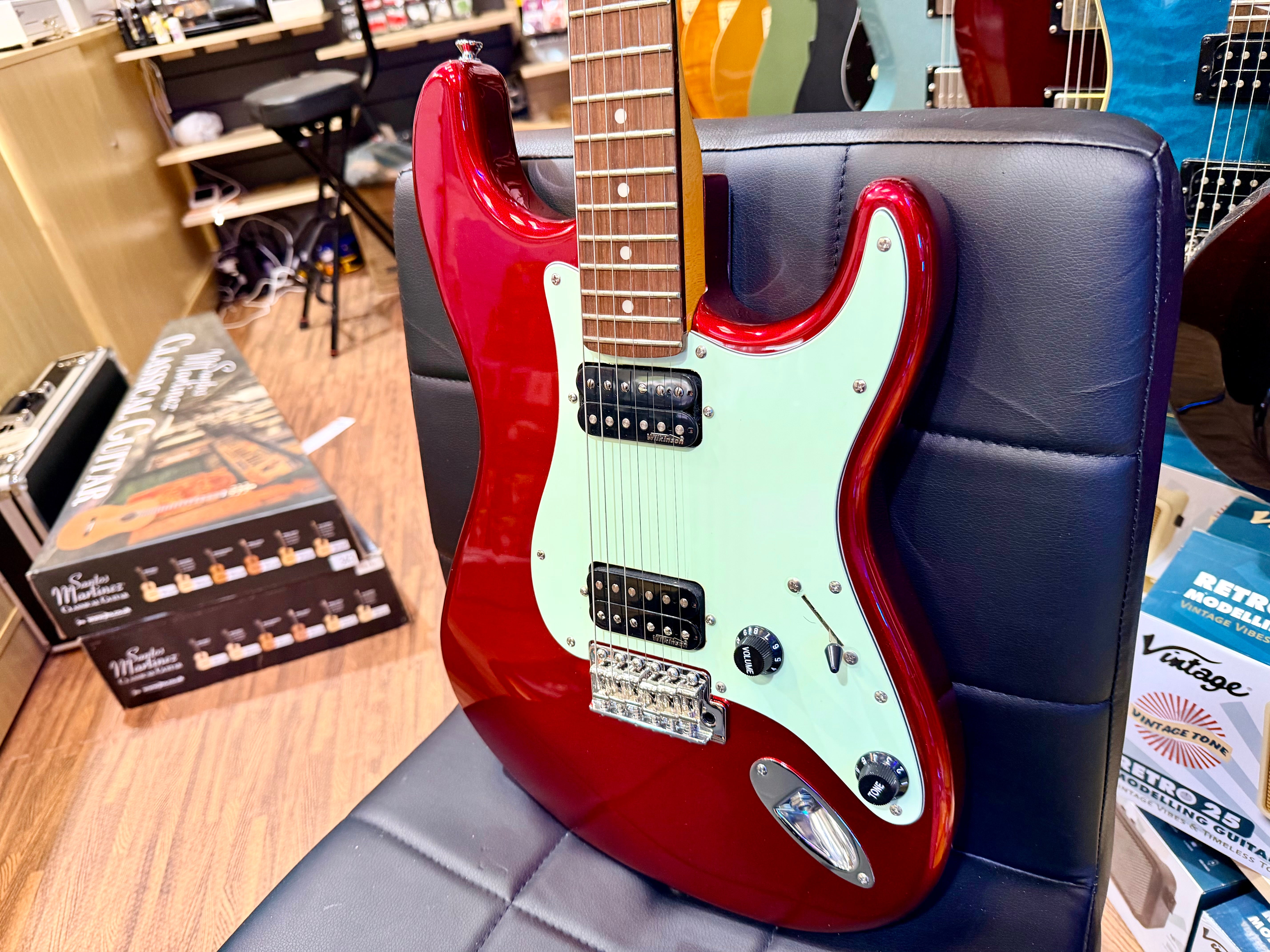 🔥RARE🔥 Vintage V6 ReIssued HH Electric Guitar Candy Apple Red Wilkinson Strat!
