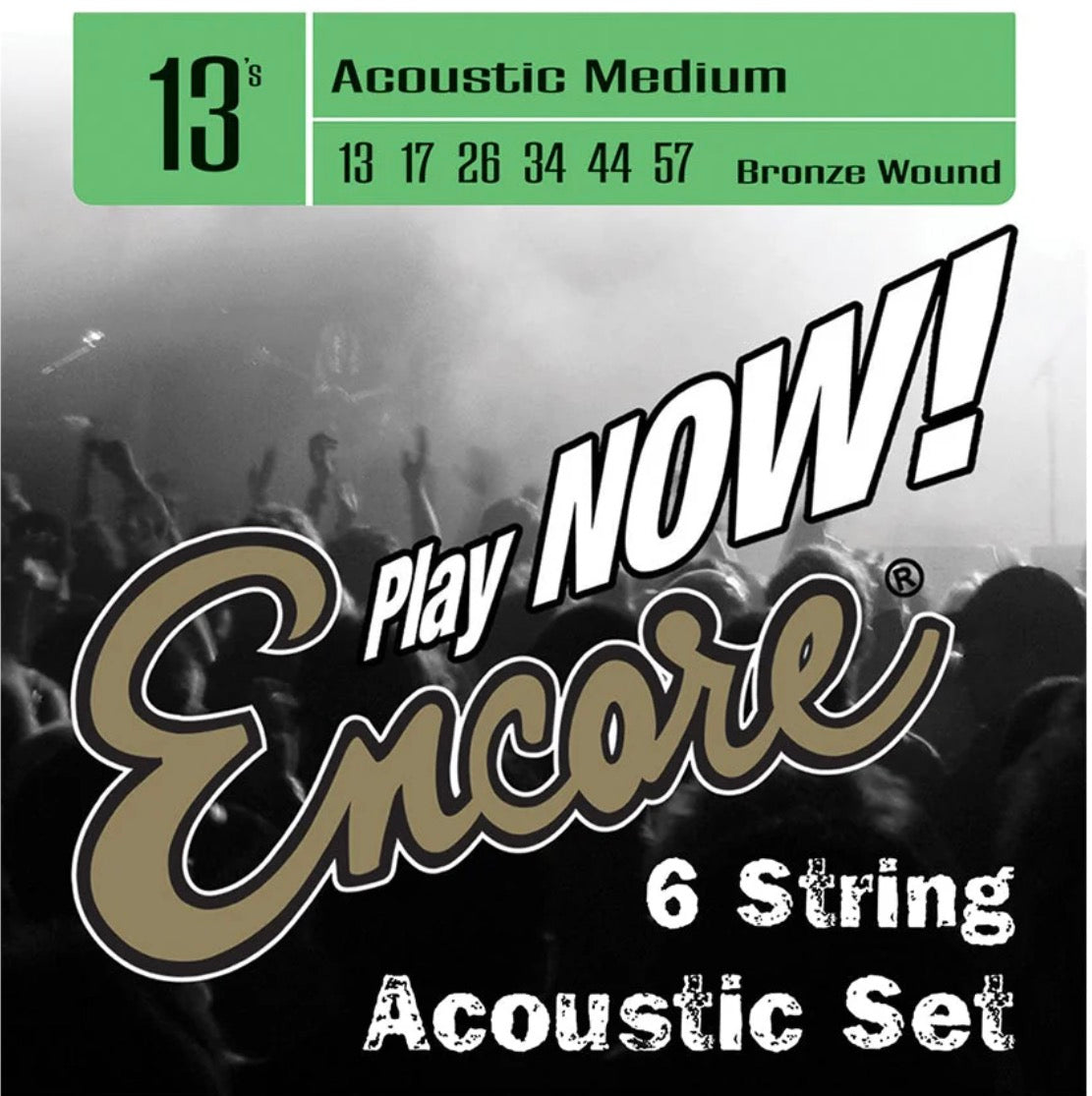 Encore Bronze Wound Acoustic Guitar String Set ~ Medium 13’s