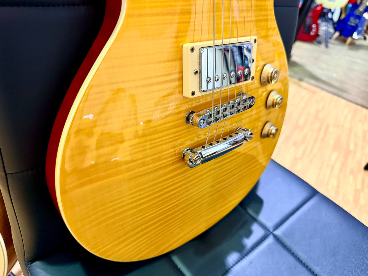 2015 ESP LTD EC-256 FM Lemon Drop~ Flamed Maple Electric Guitar~ Rosewood