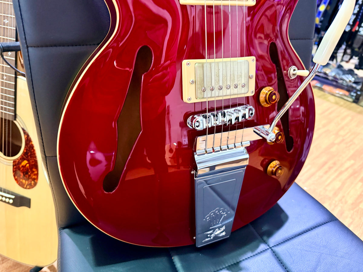 Fret King Elise Custom Cherry Red~ Semi Hollow Electric Guitar~ Vibrato~ B Stock