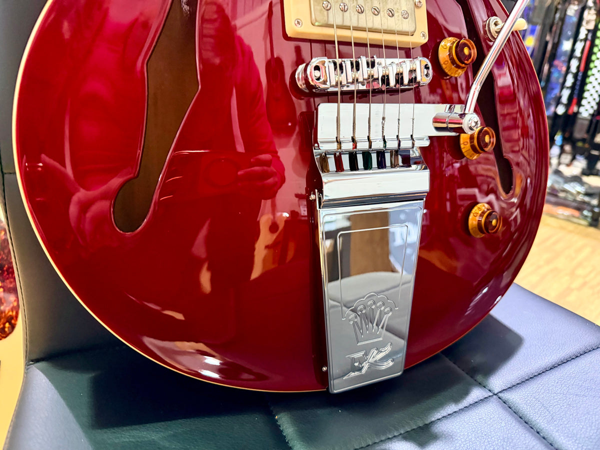 Fret King Elise Custom Cherry Red~ Semi Hollow Electric Guitar~ Vibrato~ B Stock