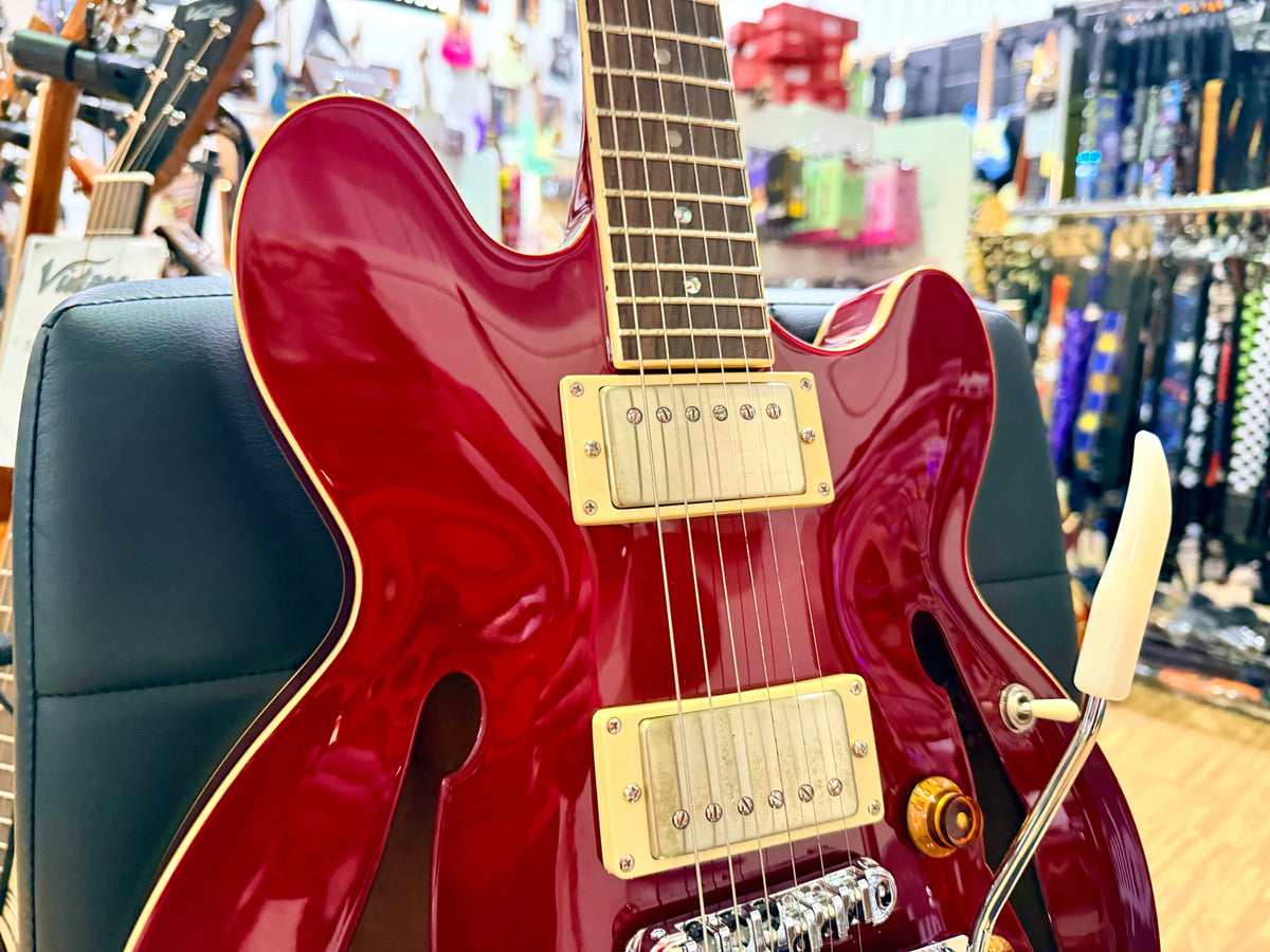Fret King Elise Custom Cherry Red~ Semi Hollow Electric Guitar~ Vibrato~ B Stock