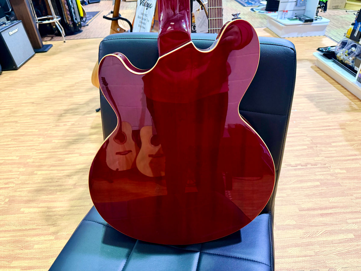Fret King Elise Custom Cherry Red~ Semi Hollow Electric Guitar~ Vibrato~ B Stock