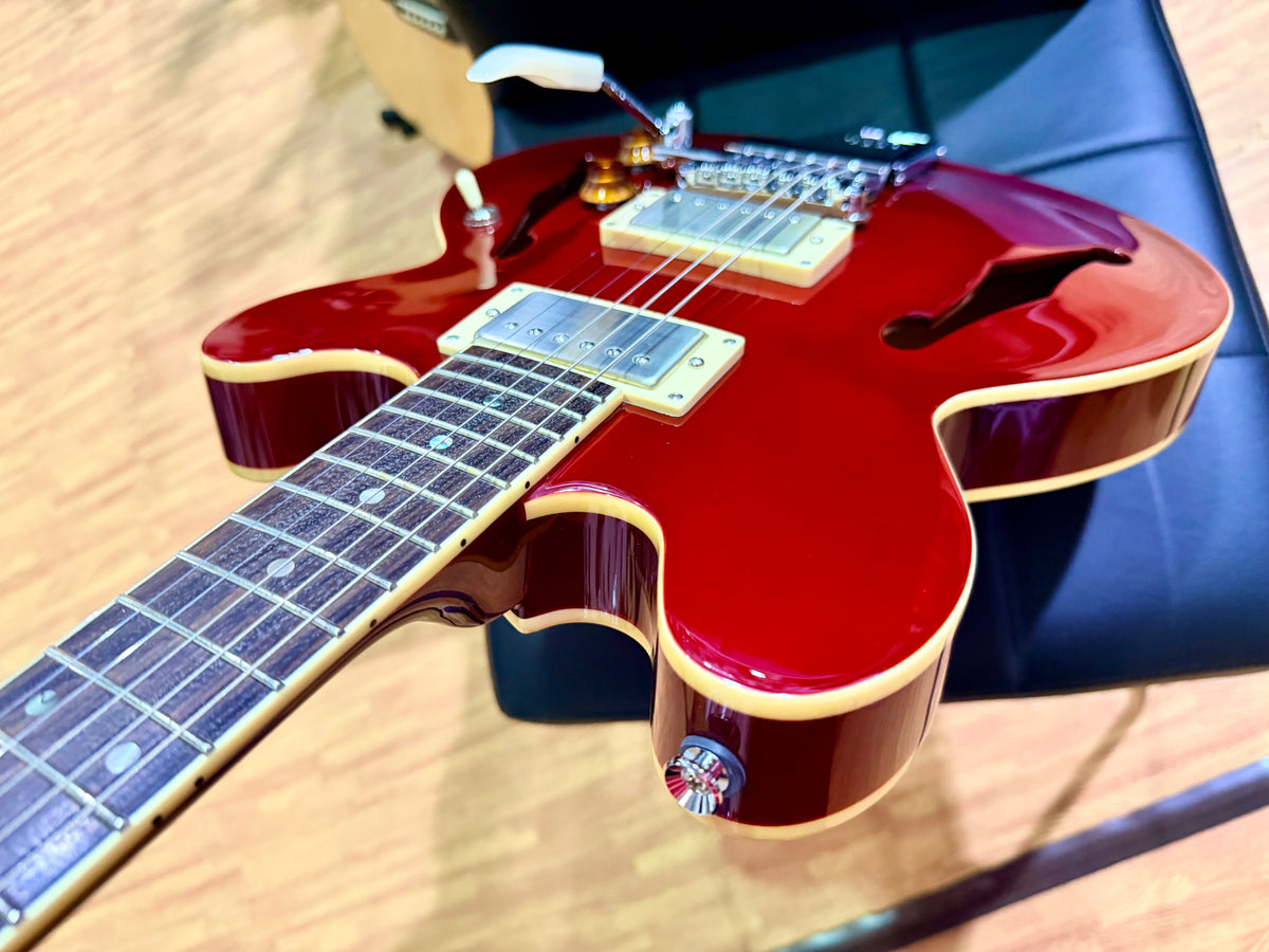 Fret King Elise Custom Cherry Red~ Semi Hollow Electric Guitar~ Vibrato~ B Stock