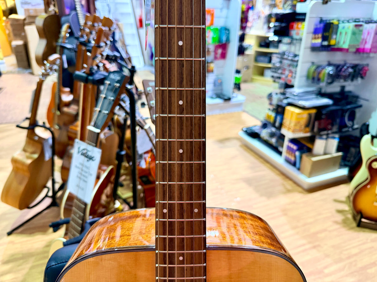 Vintage DM-A Dreadnought Acoustic Guitar Natural~ B Stock~ New Strings & Setup