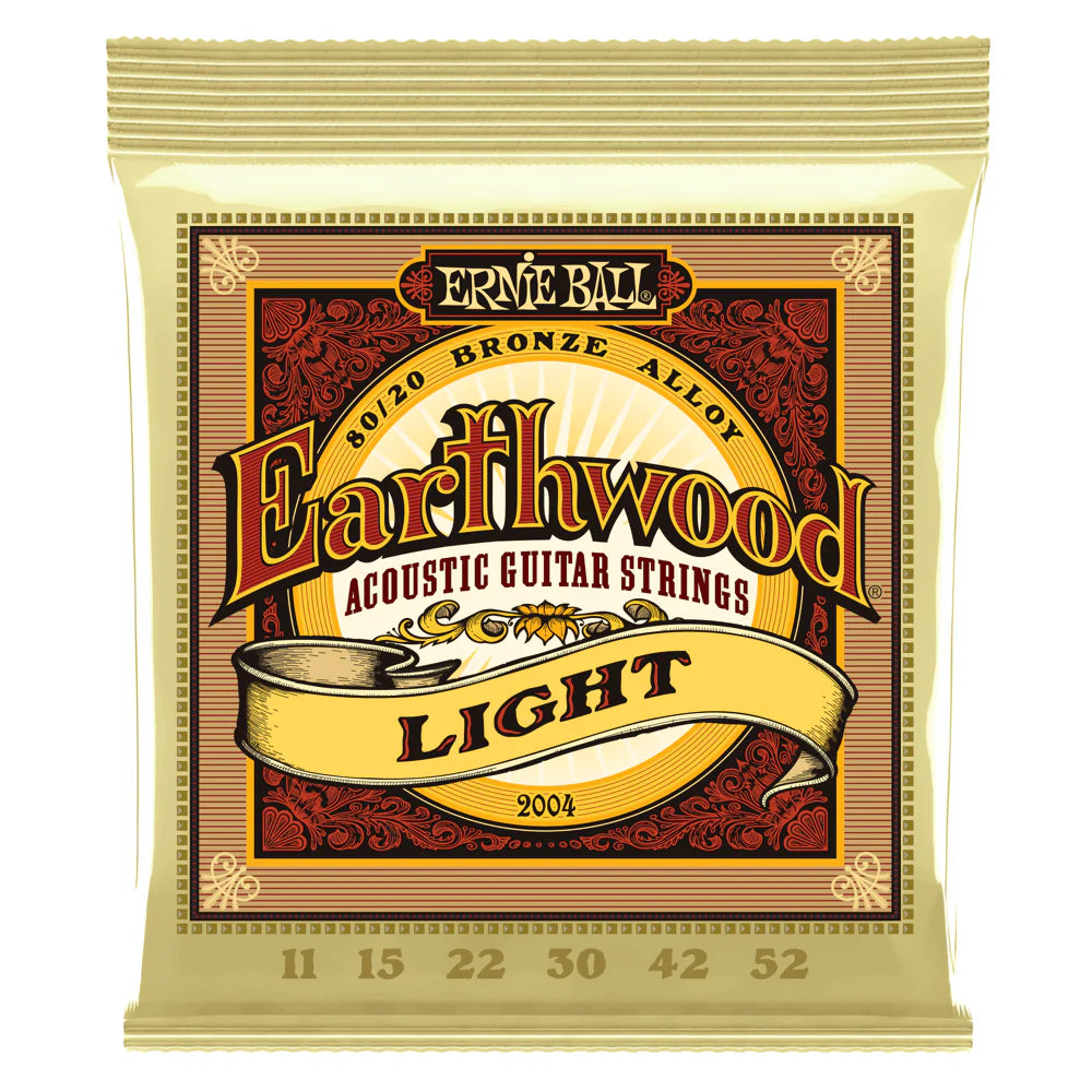 Ernie Ball Earthwood 80/20 Bronze 11-52 Acoustic Guitar Strings, Light