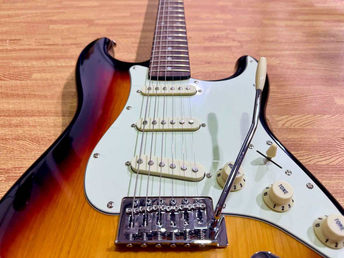 SX SST62+ 3-Tone Sunburst ST Electric Guitar~ Gig Bag~ Stratocaster Style NEW