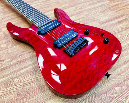 🔥 8- String 🔥 Jackson JS32-8Q Dinky Electric Guitar~ Transparent Red~ Quilted!