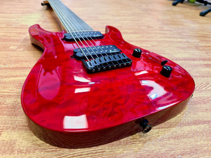 🔥 8- String 🔥 Jackson JS32-8Q Dinky Electric Guitar~ Transparent Red~ Quilted!
