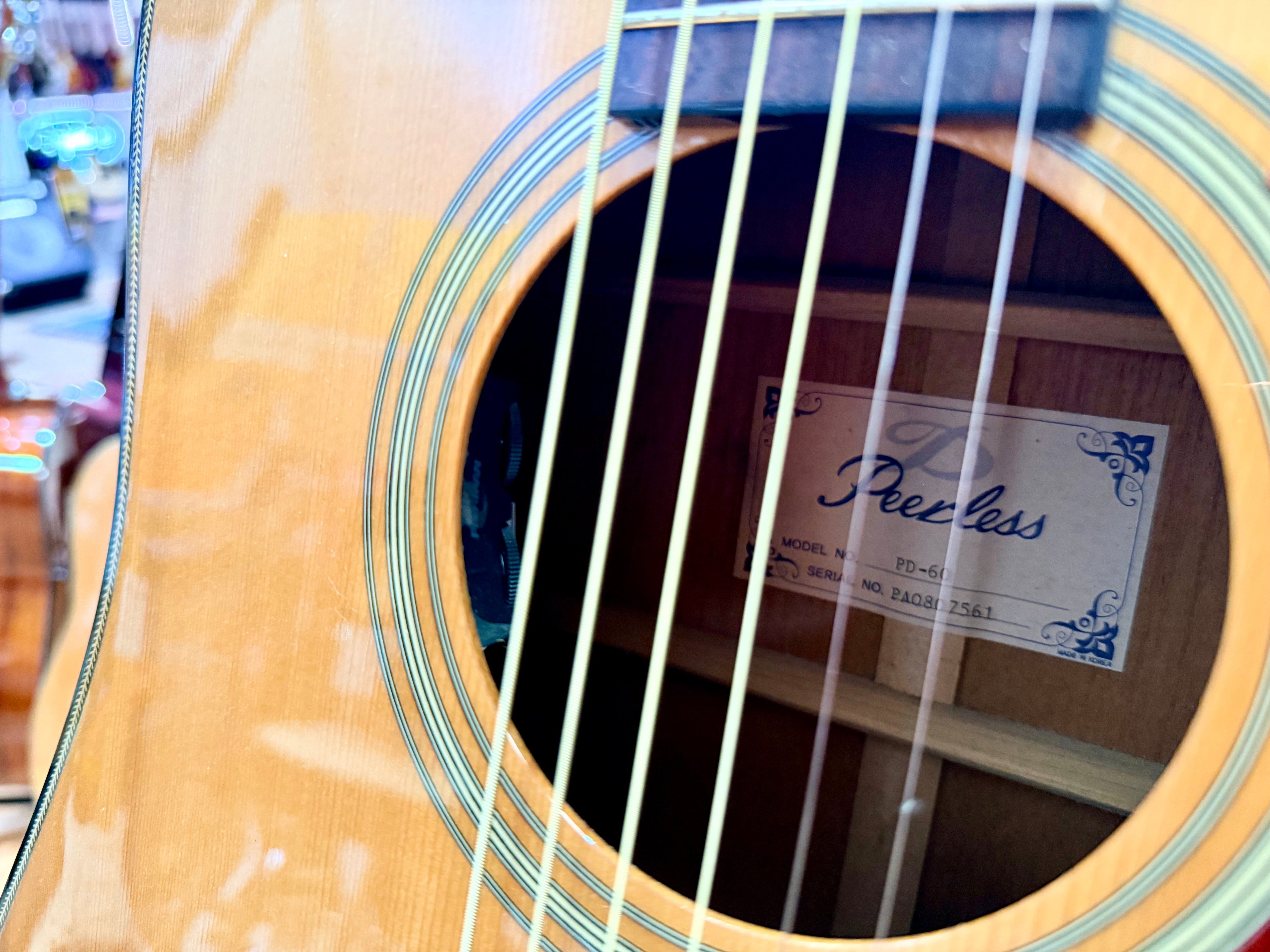 ✨2008✨ Peerless PD-60 Dreadnought Electro Acoustic Guitar~ Korea AAA All Solid!