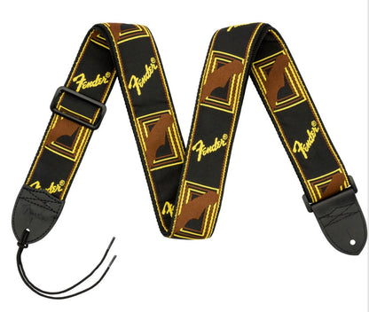 Fender Monogrammed Guitar Strap - Black/Yellow/Brown